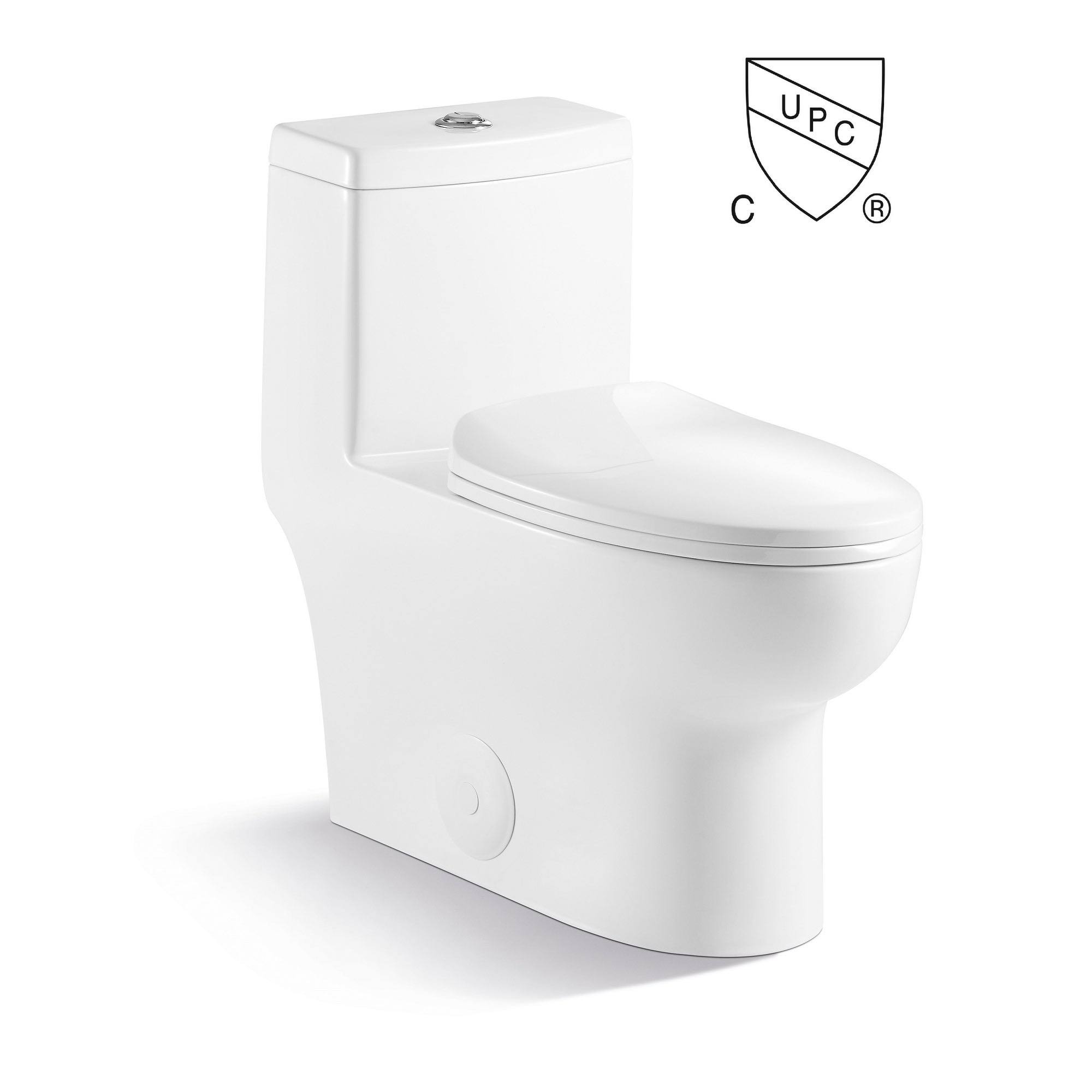 White Contemporary 1-Piece Dual Flush 1.2/1.6 GPF Elongated Toilet