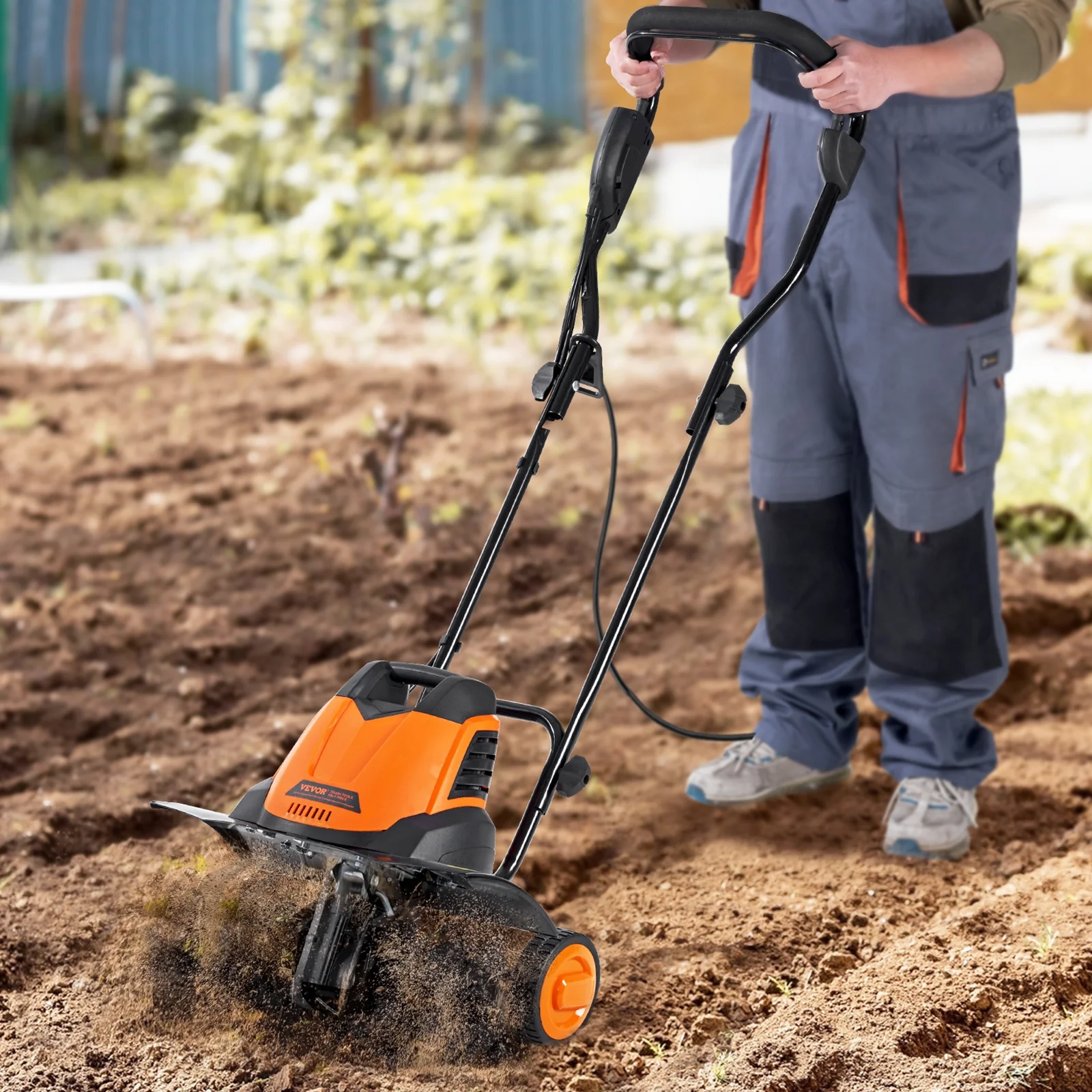 SKYSHALO 12 Amp Electric Tiller Corded Electric Tiller/Cultivator 18" W x 3.94" D - Curated Treasures Market