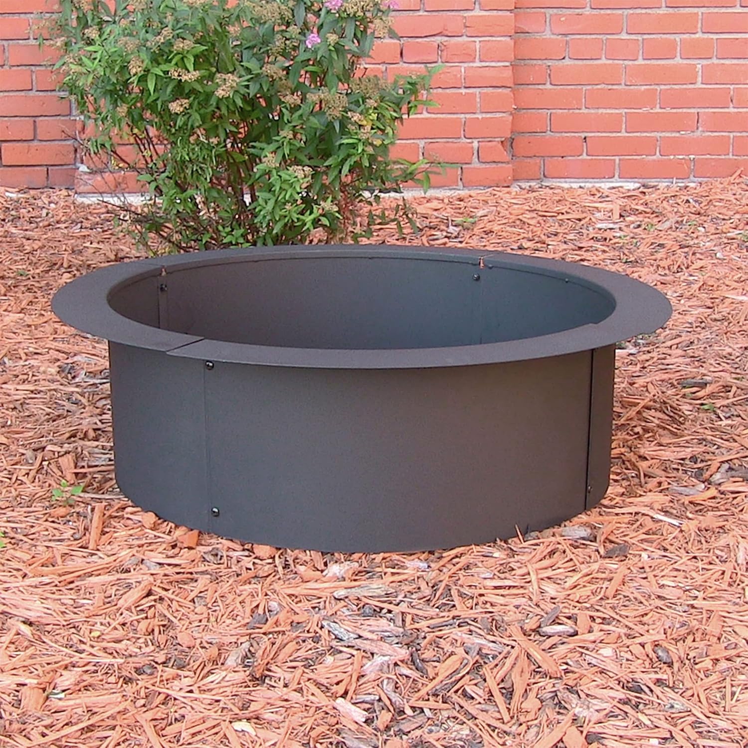 Sunnydaze Fire Pit Ring - 33 Inch Outside x 27 Inch Inside - DIY Campfire Liner - Portable Wood Burning Ring - Above or In-Ground - Durable Steel