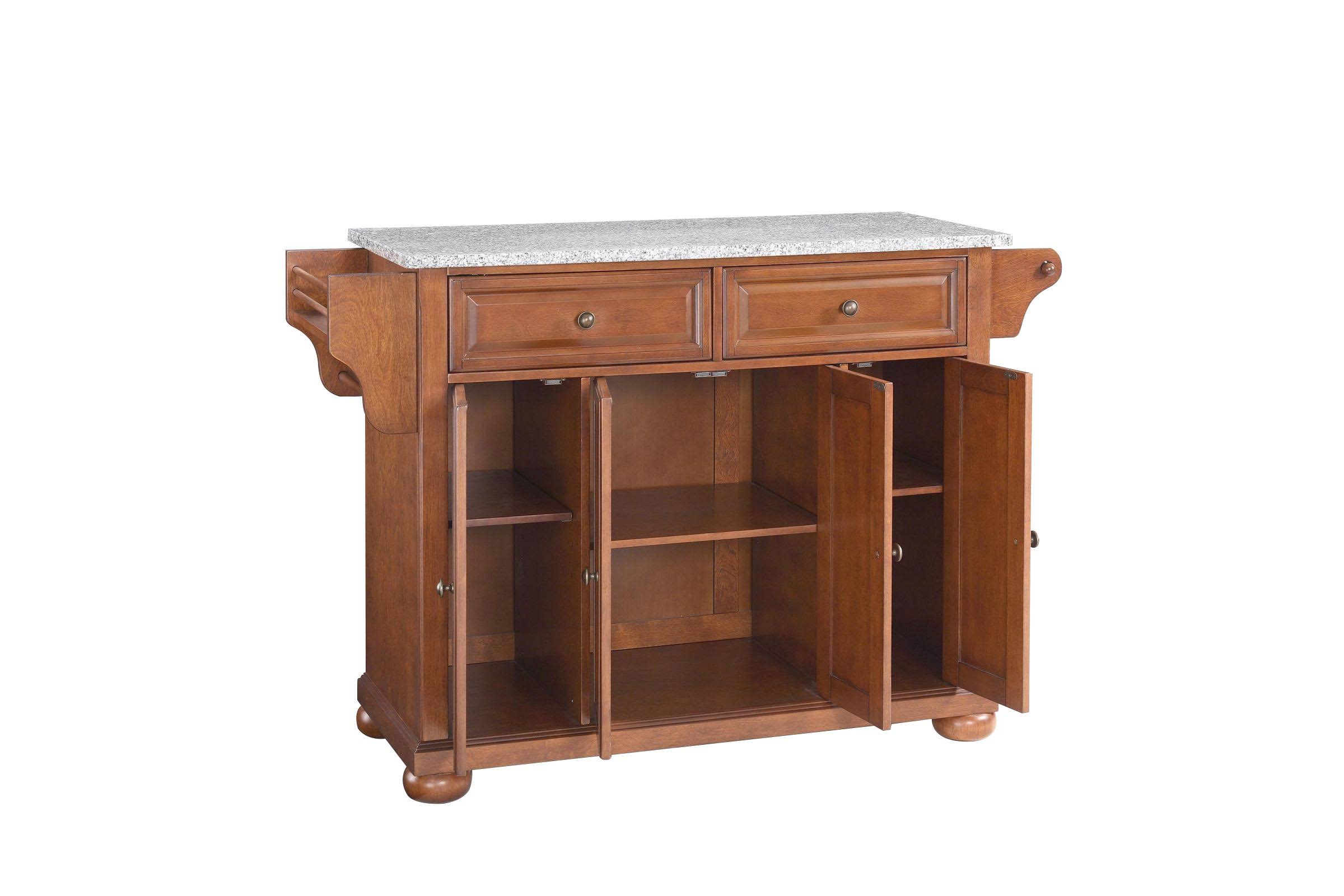 Crosley Furniture Alexandria Solid Granite Top Kitchen Island - Cherry