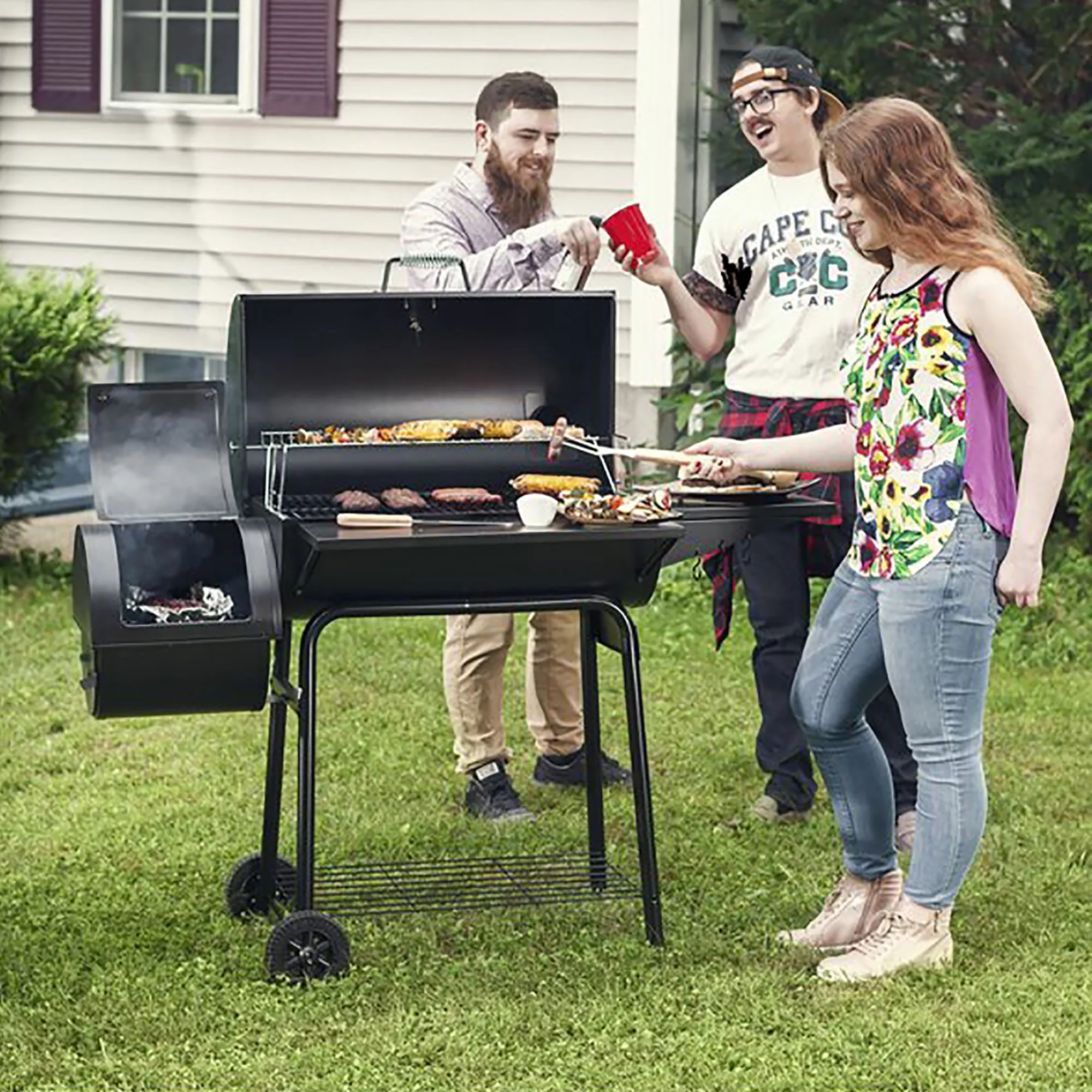 Royal Gourmet 30 CC1830S Steel Charcoal Grill with Offset Smoker