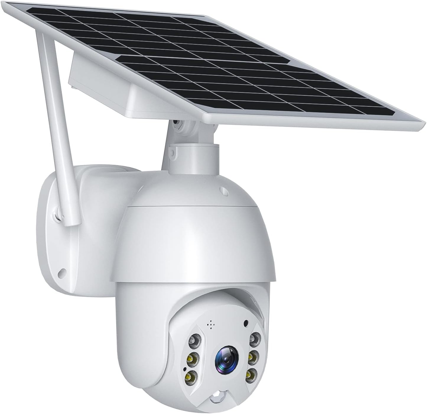Outdoor Solar Security Camera Wireless PTZ Pan/Tilt Digital Zoom Color Night Vision PIR Siren WiFi Home Surveillance Spotlight CamTwo-Way Talk Cloud/SD Card Storage 18000mAh Battery Powered