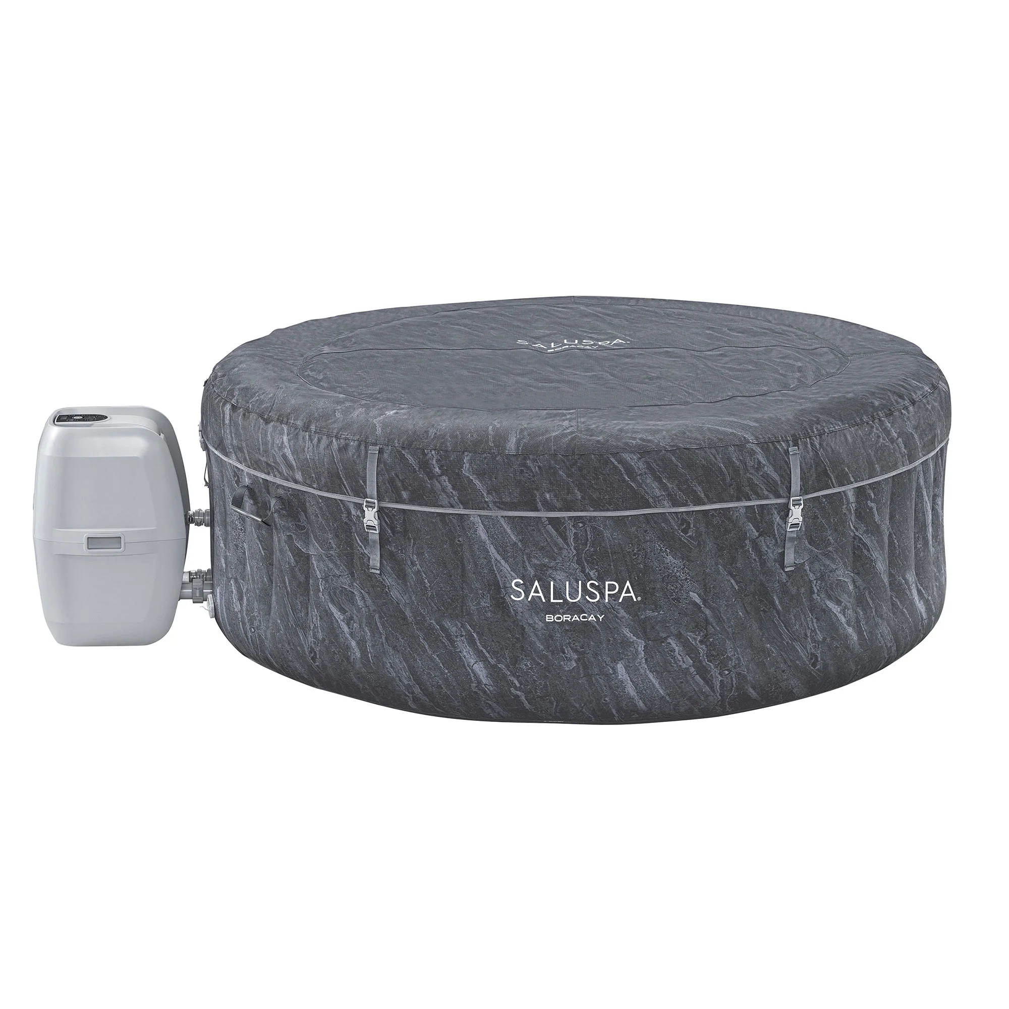 Bestway SaluSpa Boracay AirJet Inflatable Hot Tub with 120 Jets, Gray