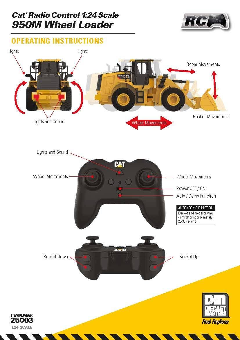 Diecast Masters DCM25003 Cat 1/24 Scale RC 950M Wheel Loader