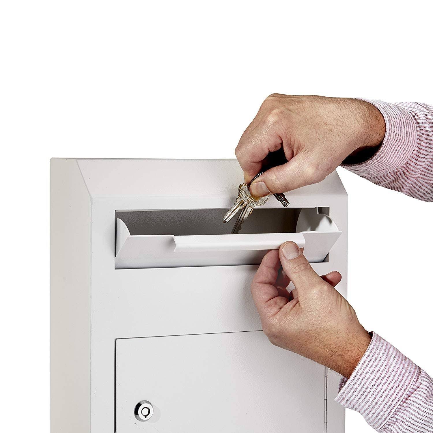 AdirOffice 631-07 Heavy-Duty Secured Safe Drop Box - Black