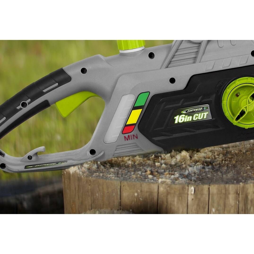Earthwise Cs33016 Electric Chain Saw, 16-Inch, 12-Amp Corded, Green