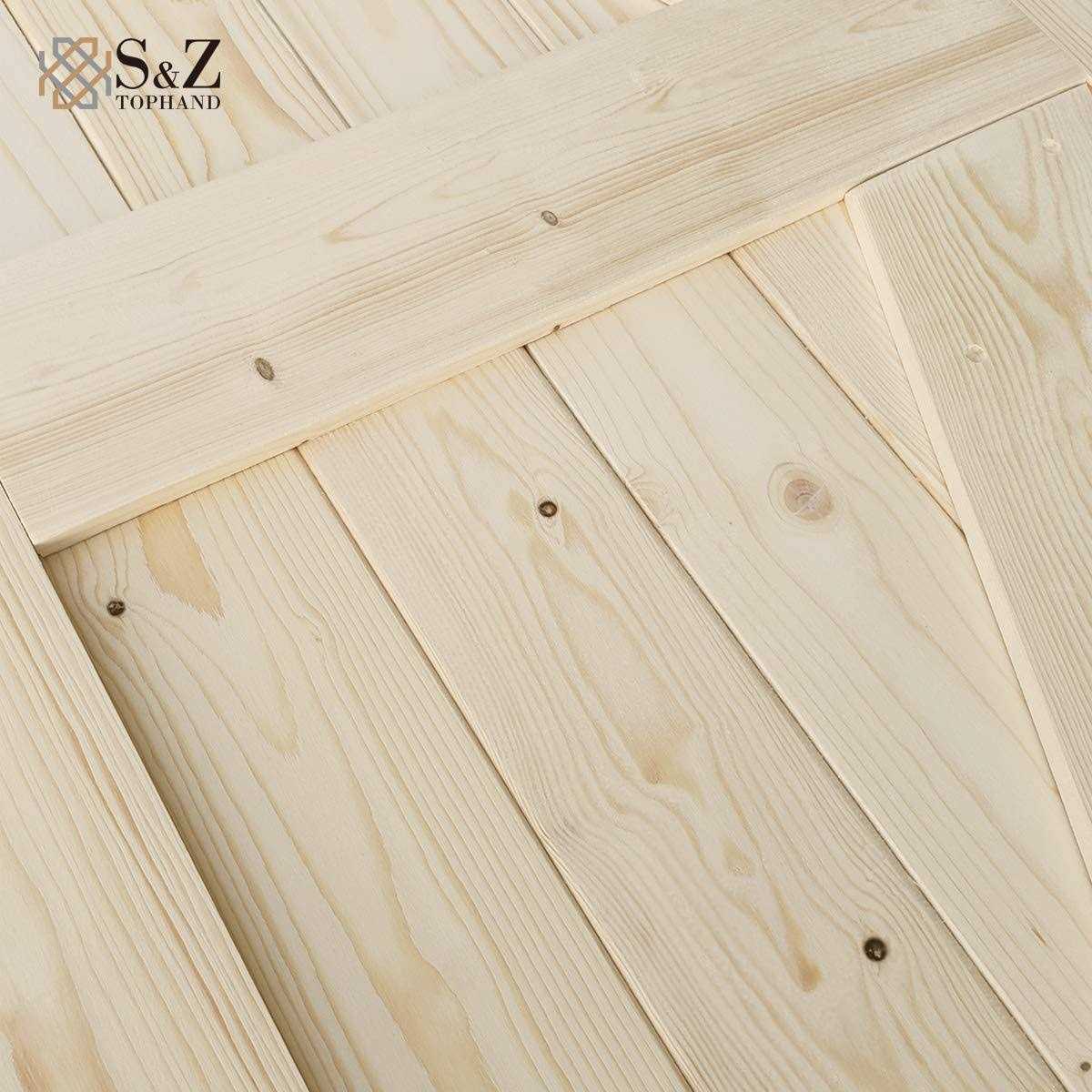 Barn Door 20-60in Unfinished British Brace Barn Door/Country Style/Solid Wood/Sliding Door/Durable S&amp;Z TOPHAND - Shop Hardware Tools Online Store
