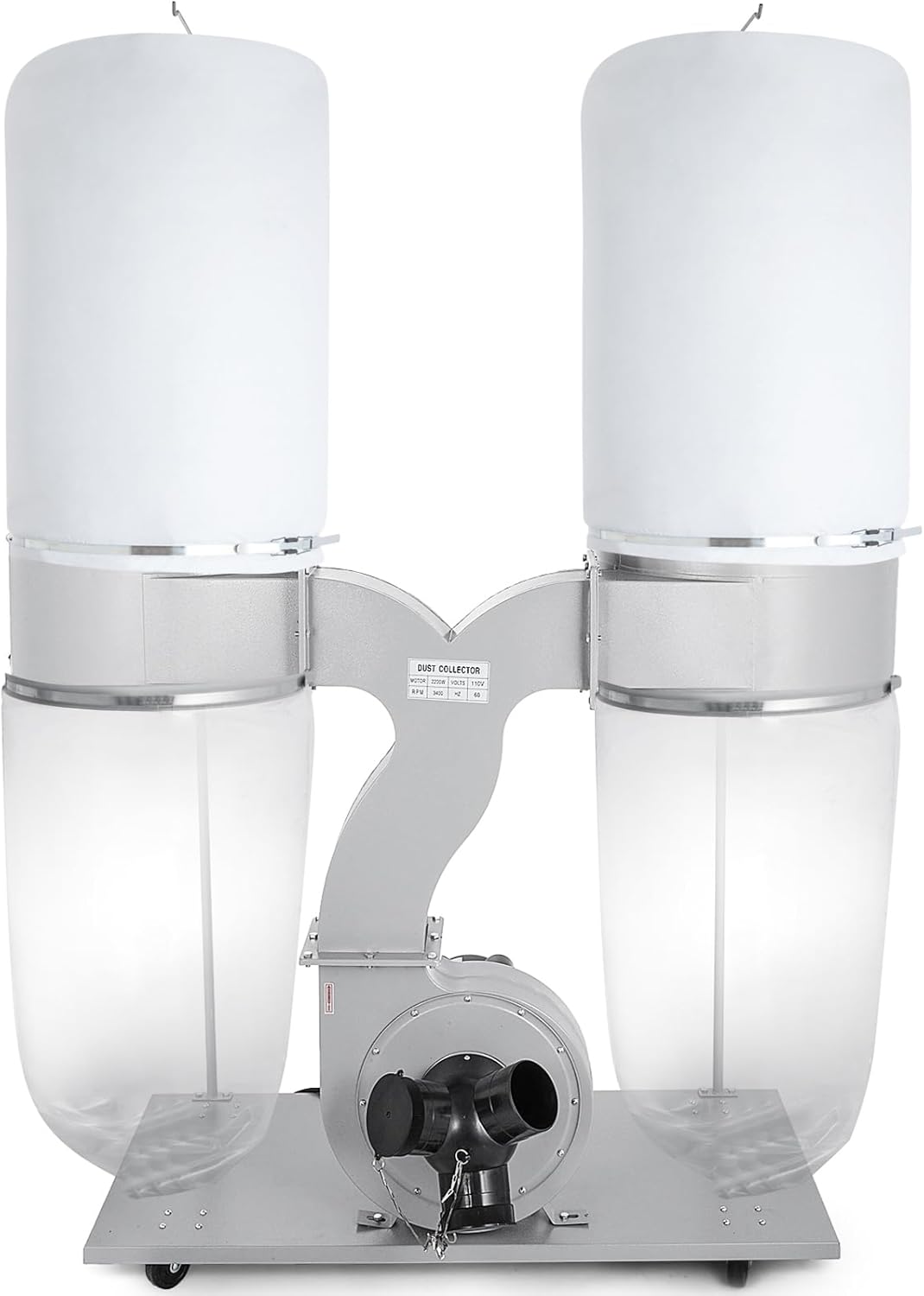 VEVOR 3HP Dust Collector with 2300 CFM Air Flow Bag Dust Collector 110V Portable Dust Collector 5 Micron Bag Filtration