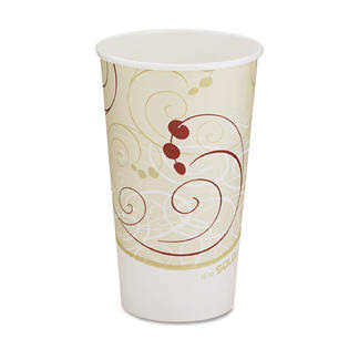 Solo Cup Company Hot Cups, Symphony Design, 16oz, Beige, 1000/Carton