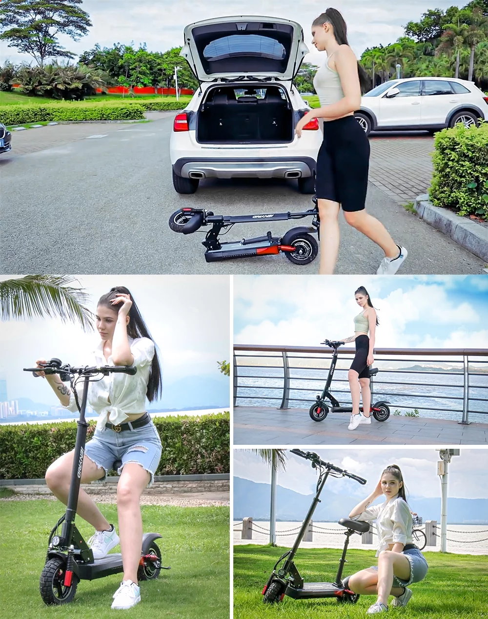 Electric Scooter 28 mph & 25 Miles 700W Kick Scooter, 10" Tires Folding E Scooter Triple Suspension with Seat, Gift for Adult Teens Kids Commuter
