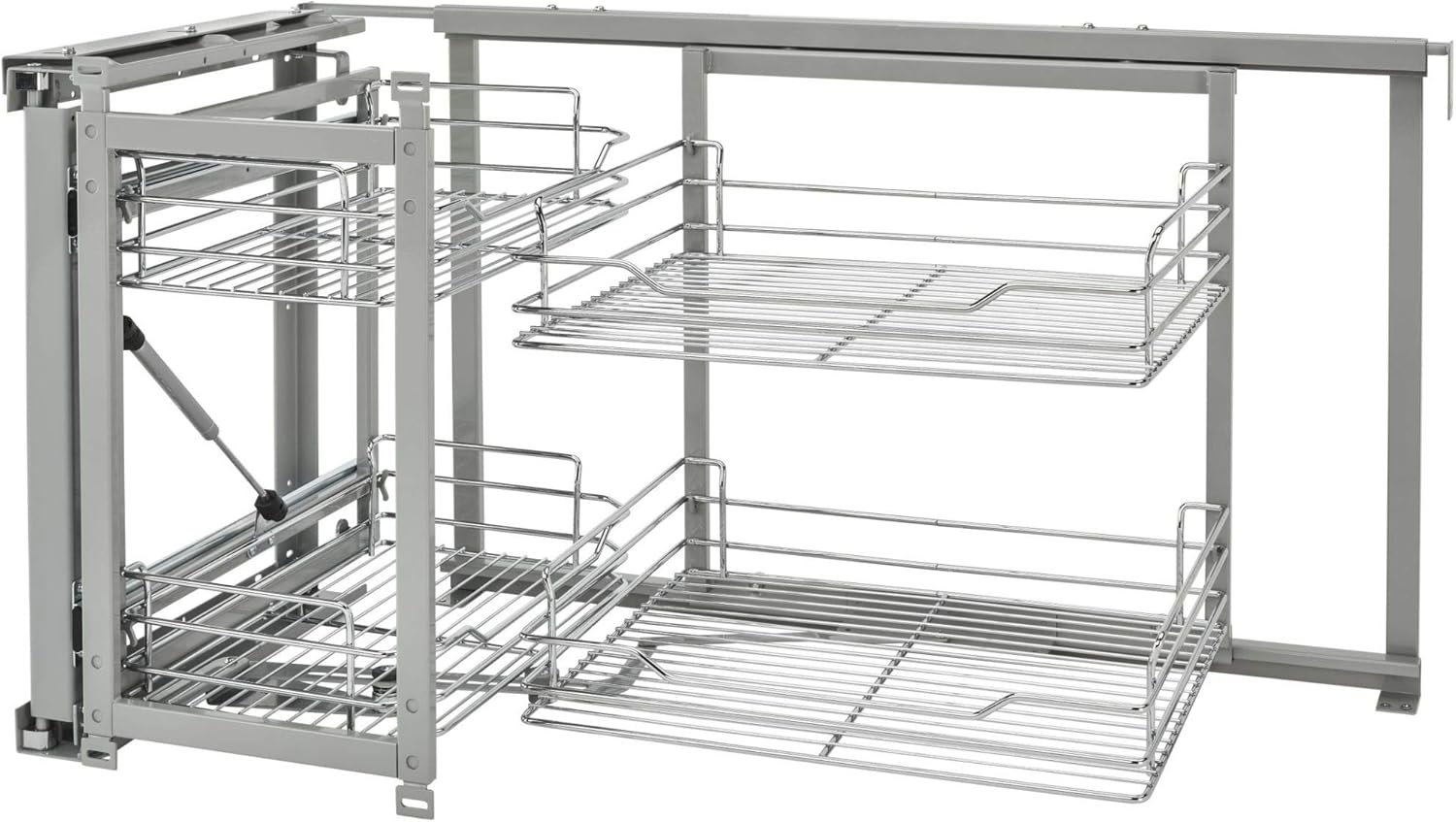 Rev-A-Shelf Sliding 4-Shelf Blind Corner Cabinet Organizer, Standard, Chrome