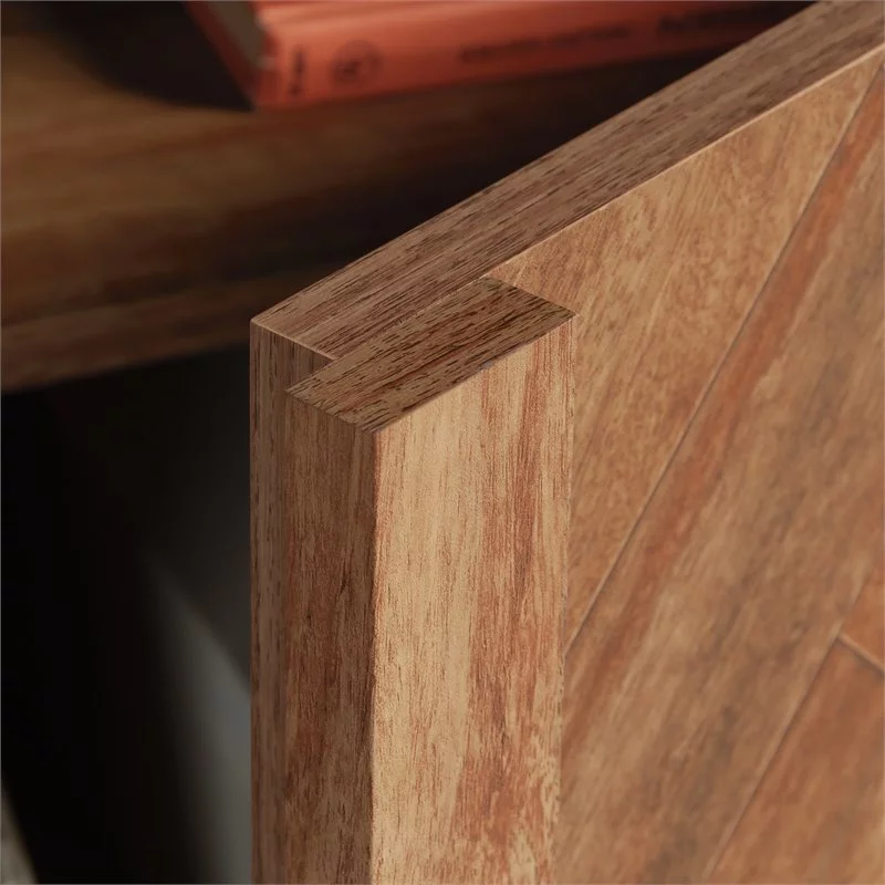 Sauder Cannery Bridge Herringbone TV Stand for TVs up to 65", Sindoori Mango Finish