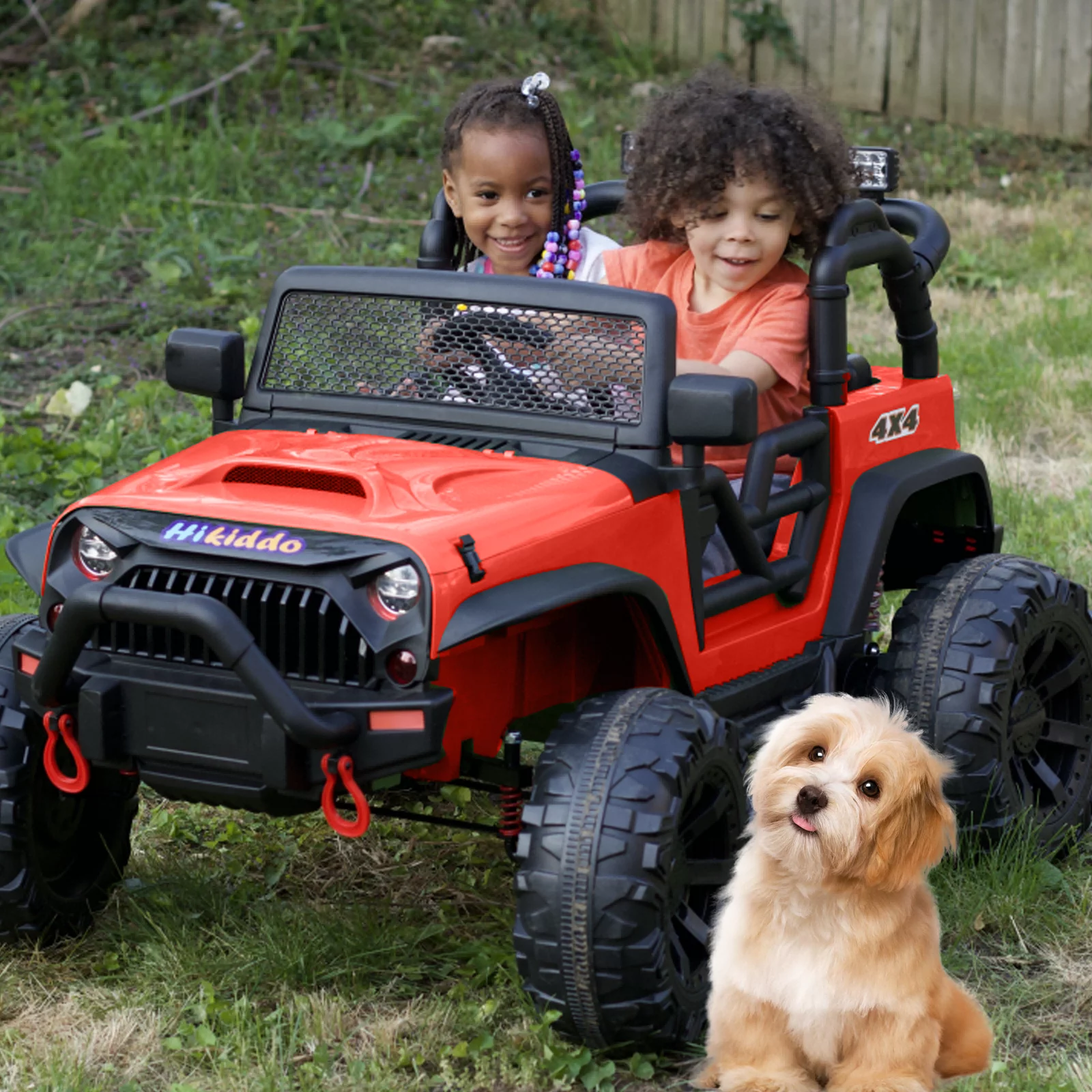 Hikiddo 24V Kids Ride on Truck, 2 Seater Powered Ride on Toy Car with Remote
