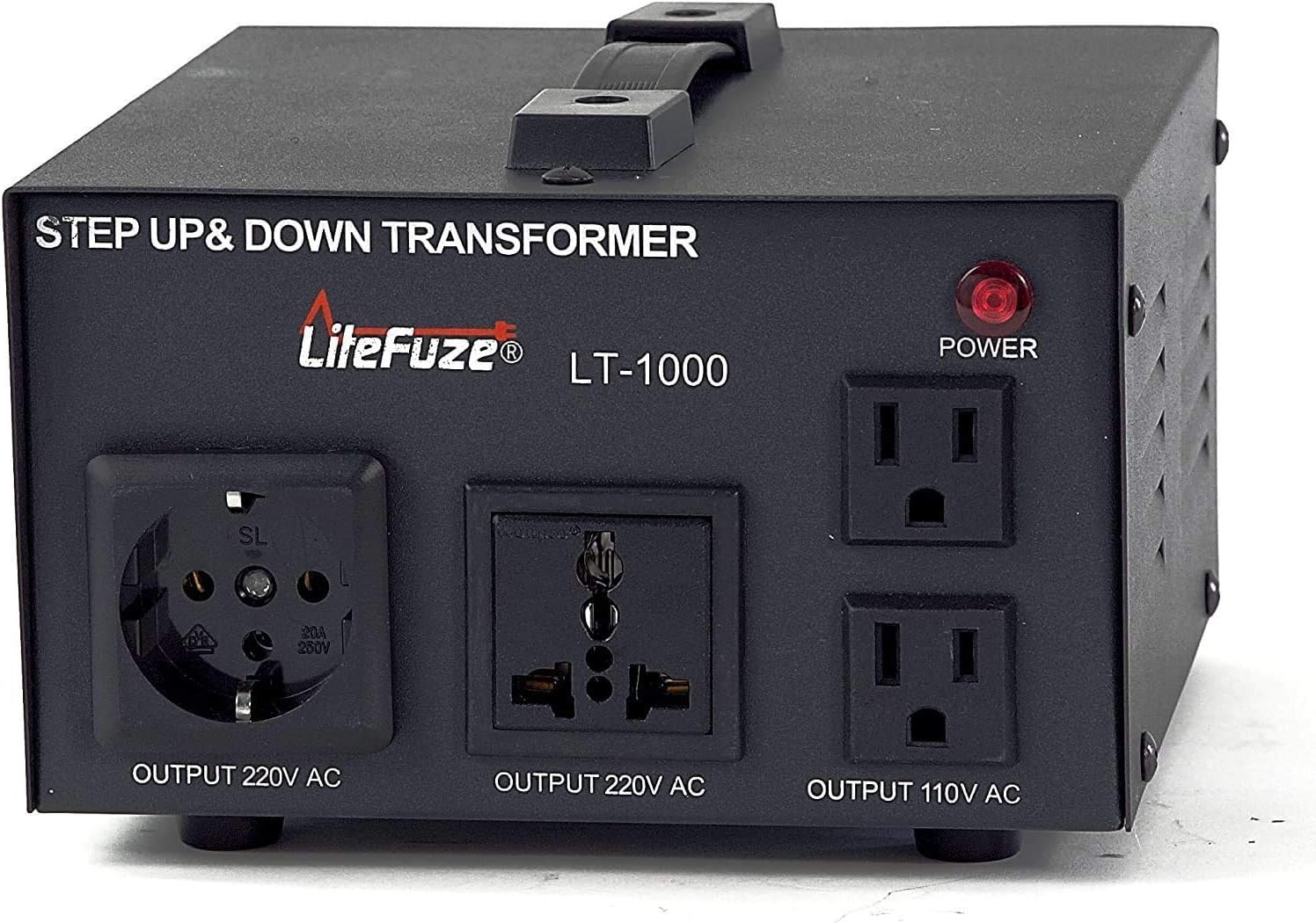 LiteFuze LT-5000 5000 Watt Voltage Converter Transformer - Step Up/Down - 110V/220V - Circuit Breaker Protection [5-Years Warranty]