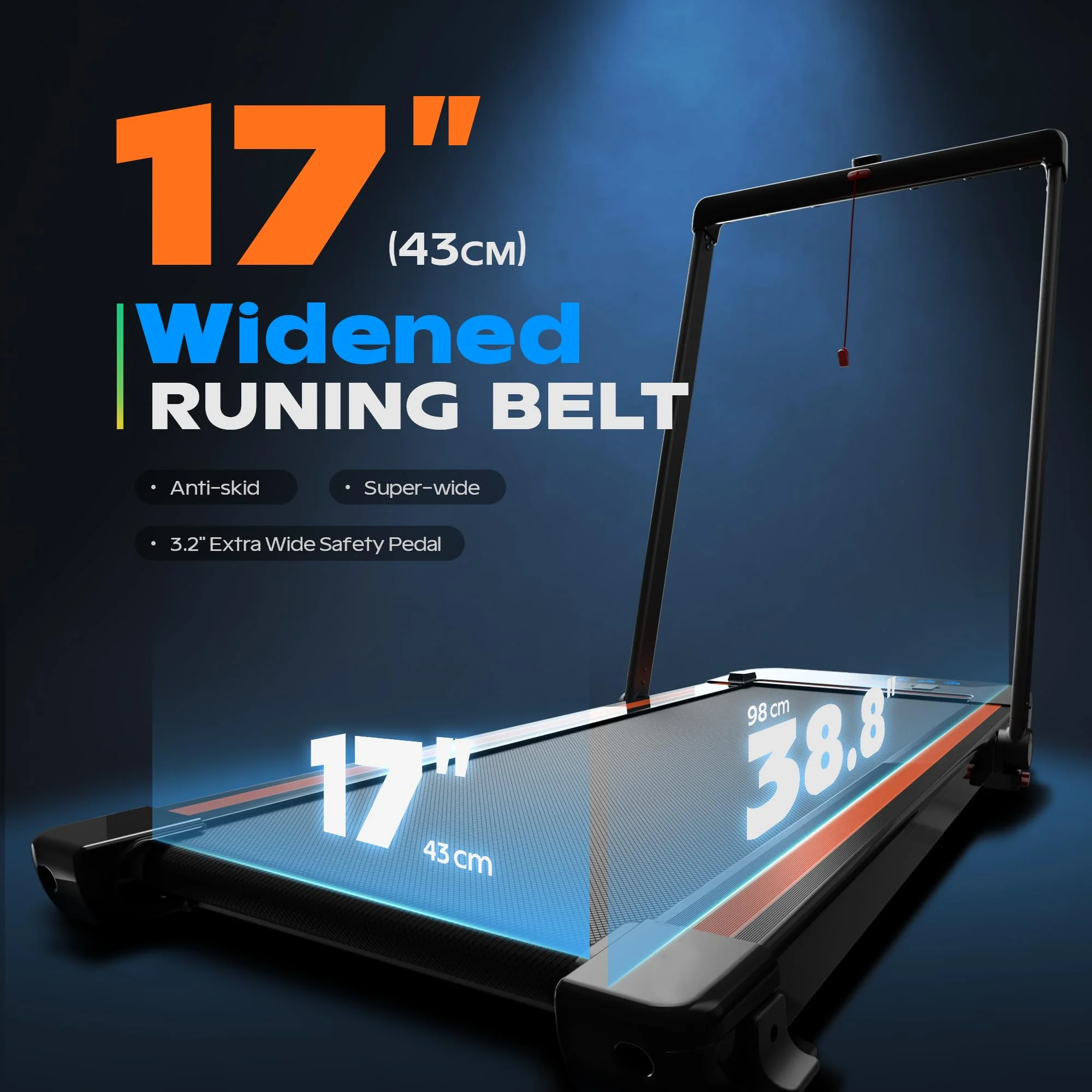 CoolHut Under Desk Treadmill, Walking Pad 3 in 1 Folding Treadmill, Walking Jogging Treadmills for Home Office, 2.5HP Low-Noise Treadmill LED Display and Speed Adjustment, Black