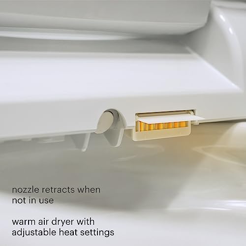 Brondell Swash Bidet Seat with Side Arm Controls, Oscillating Stainless-Steel Nozzle, Warm Air Dryer, Ambient Nightlight