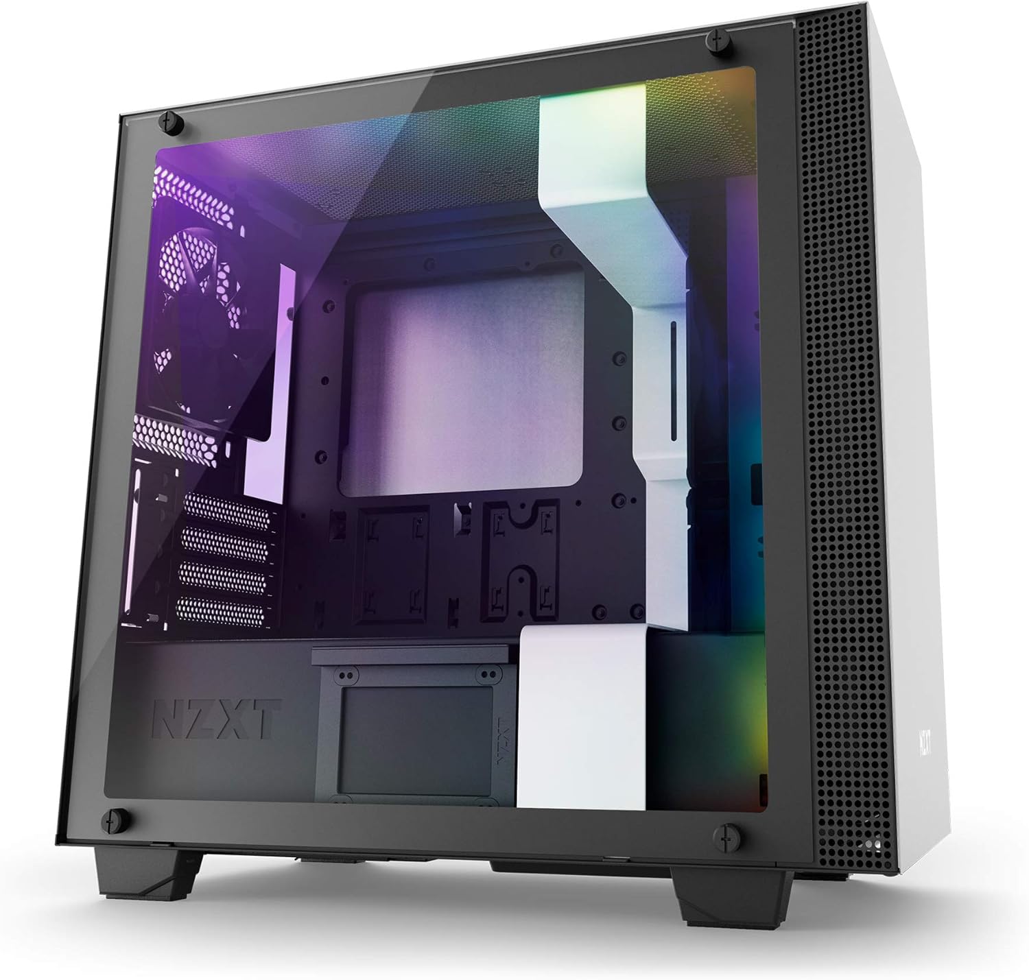 NZXT H700 - ATX Mid-Tower PC Gaming Case - Tempered Glass Panel - Enhanced Cable Management System – Water-Cooling Ready - Yellow/Blue