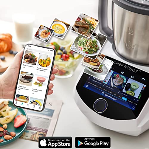 ChefRobot Kitchen Food Processor Robot Smart All-In-One Cooker,Chopper,Steamer,Juicer,Blender,Boil,Knead,Weigh, Multi-Functional Self-Cleaning with Guided Recipes,WiFi Built-In,App Control