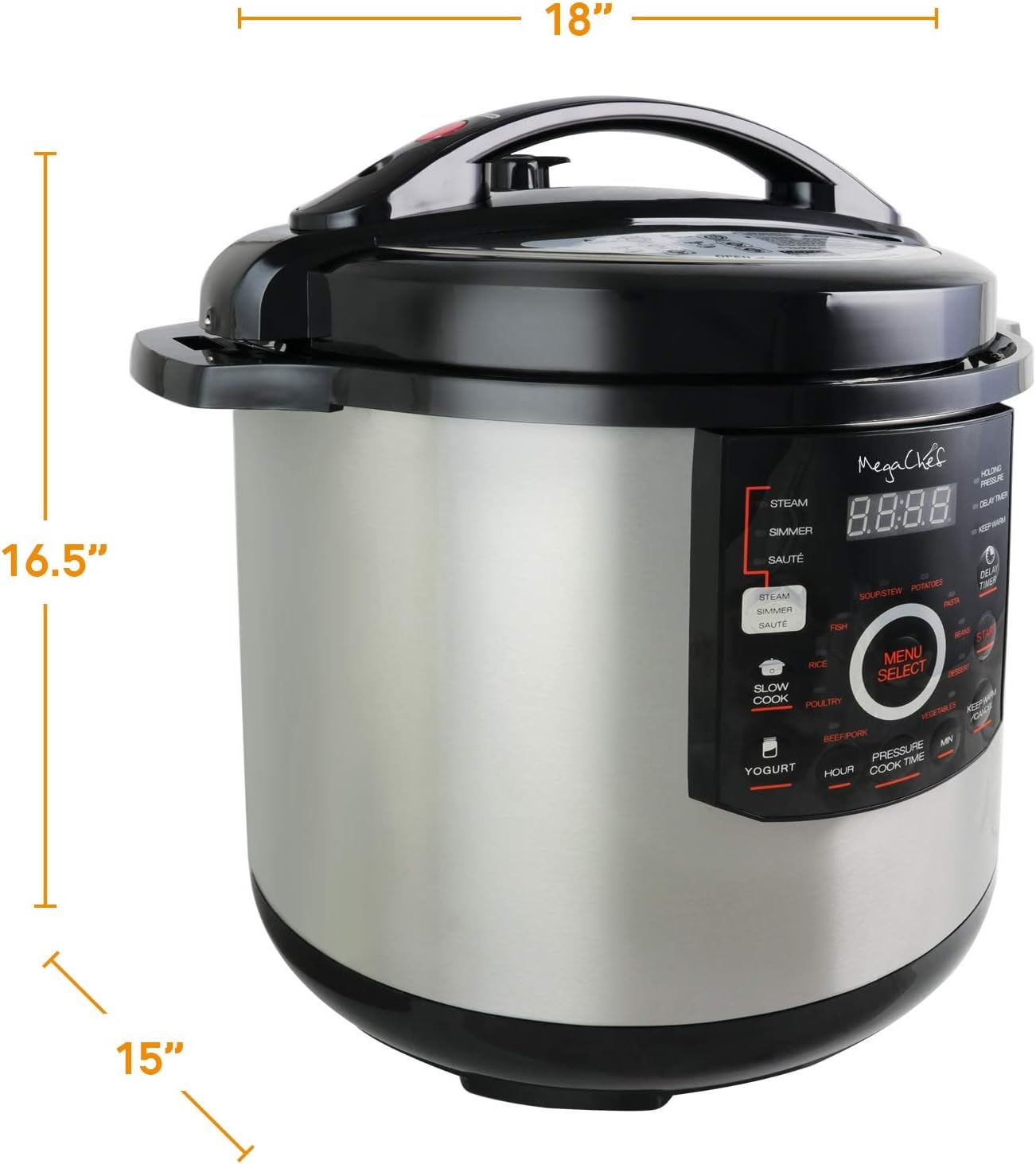 Megachef's 12 Quart XL Digital Pressure Cooker with 15 Presets