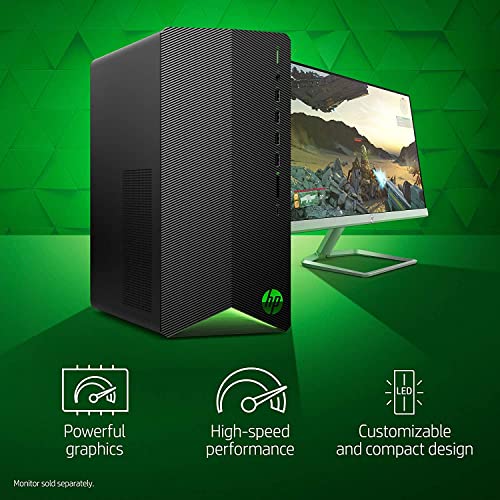 HP Pavilion Gaming TG01 Desktop 6-Core Intel Core i5-10400F NVIDIA GeForce GTX 1650 Super 4GB GDDR6 16GB DDR4 1TB NVMe SSD 1TB HDD WiFi AC BT USB-C HDMI DP DVI Windows 11 Home