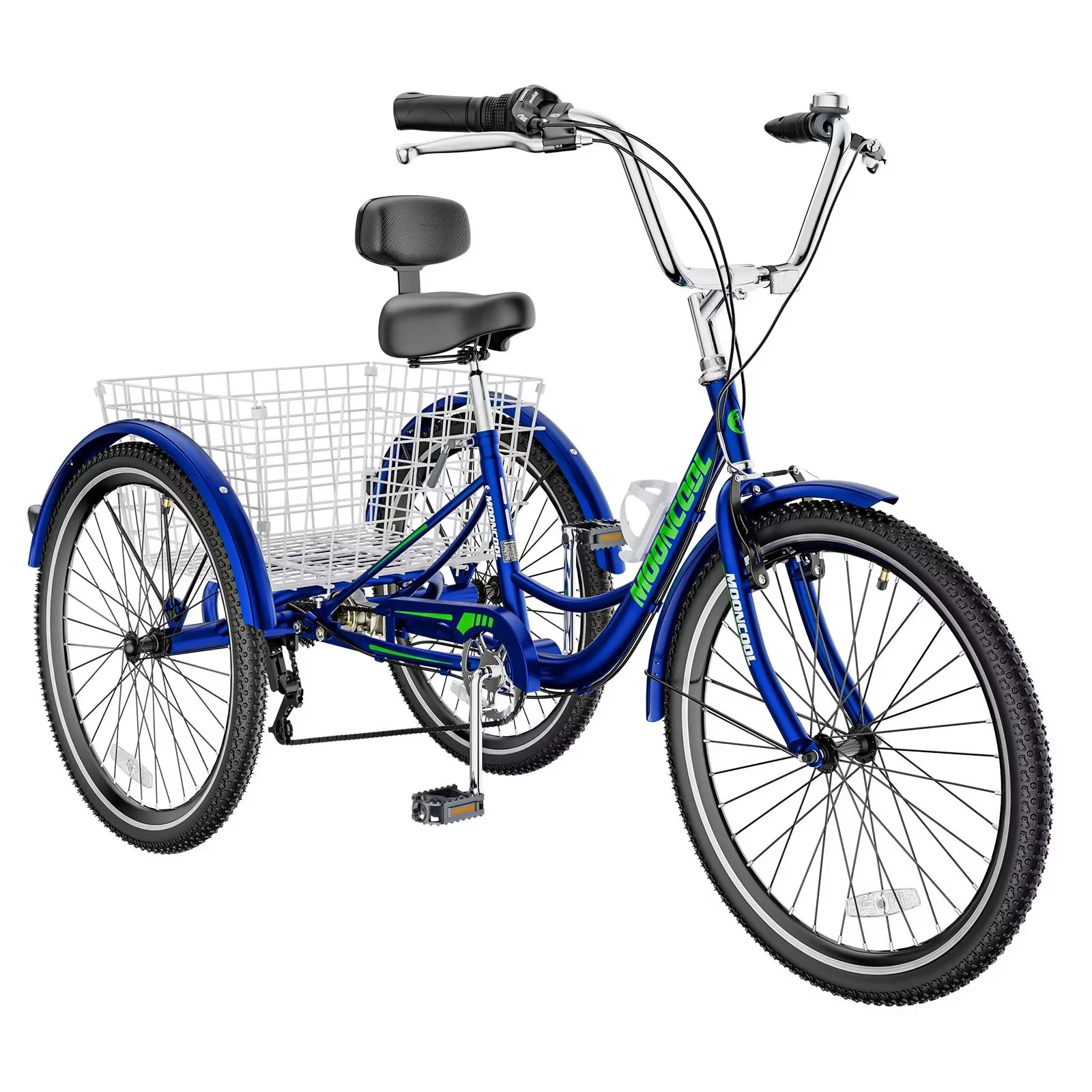 MOPHOTO Adult Tricycles 3 Wheel 7 Speed Trikes, 20/24/26 inch with Big Basket for Shopping, Picnics Exercise Men's Women's Senior's Trike