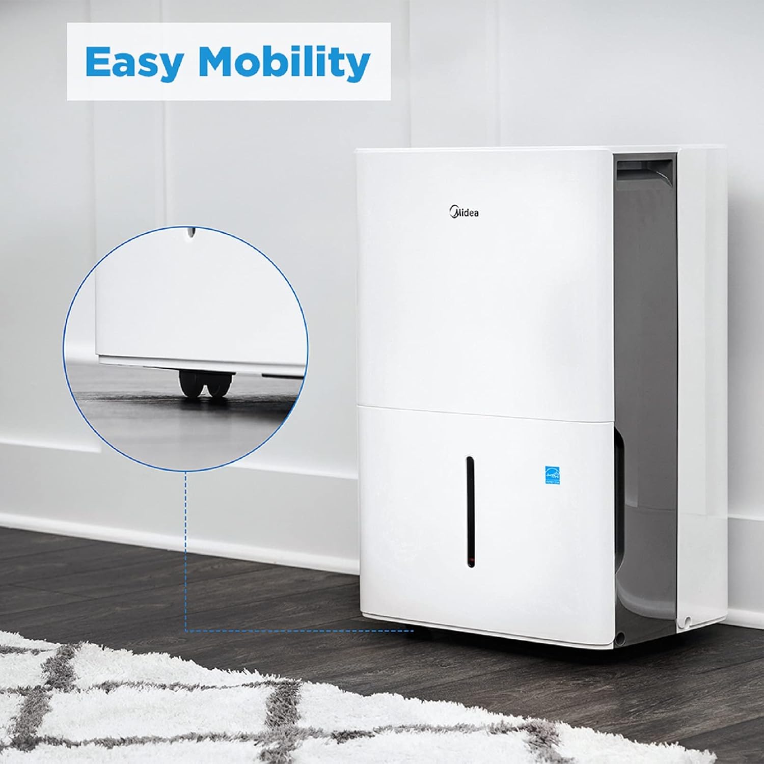 Midea MAD50C1ZWS Dehumidifier for up to 4500 Sq Ft with Reusable Air Filter & Eastman 60309, Black Rubber Washing Machine Drain Hose, 12 Ft Length, Feet