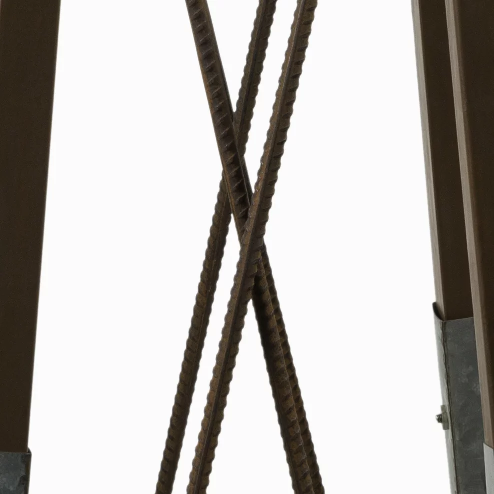 Alpine Corporation 32" x 38" x 101" Galvanized Metal Kinetic Windmill, Silver/Brown