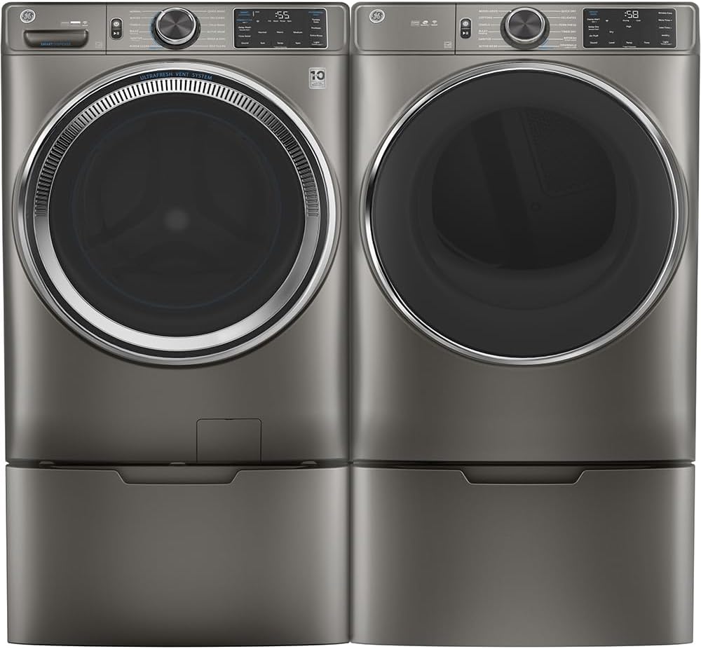 GE® 4.8 cu. ft. Capacity Smart Front Load ENERGY STAR® Steam Washer with SmartDispense™ UltraFresh Vent System with OdorBlock™ and Sanitize + Allergen