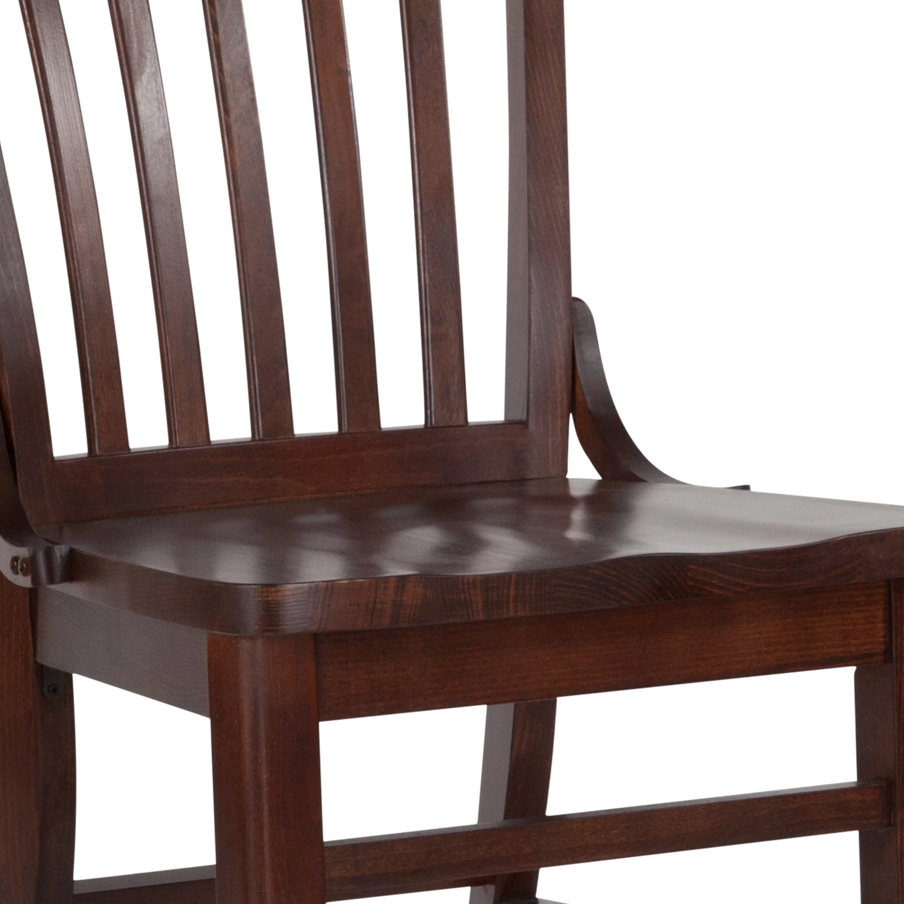 Flash Furniture HERCULES Series School House Back Walnut Wood Restaurant Chair