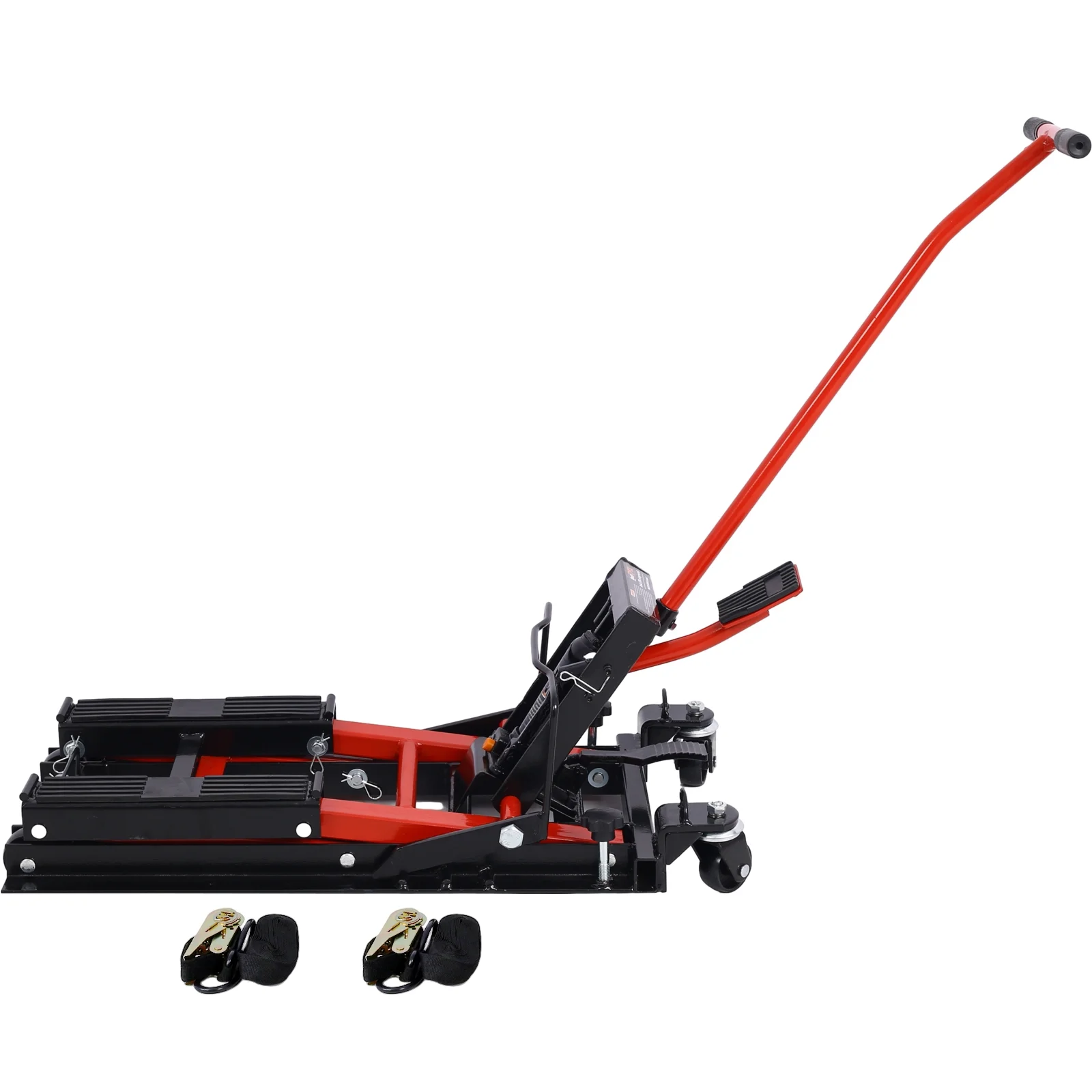 Hydraulic Motorcycle Lift Jack, 1500 LBS Capacity ATV Scissor Lift Jack, Portable Motorcycle Lift Table with 4 Wheels, Hydraulic Foot-Operated Hoist Stand for Motorcycle ATV UTV with tie down - Curated Treasures Market