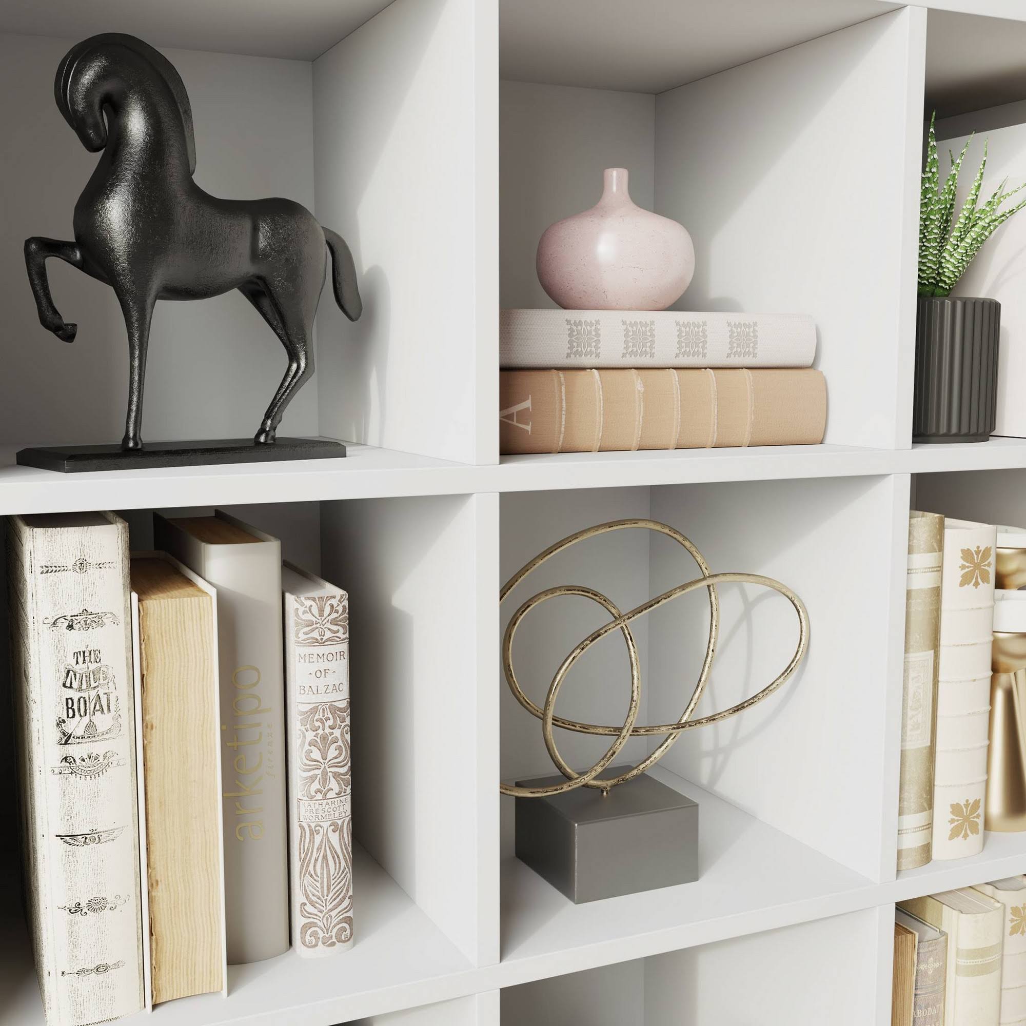 Sauder North Avenue 9-Cube Cubby Organizer Bookcase - White