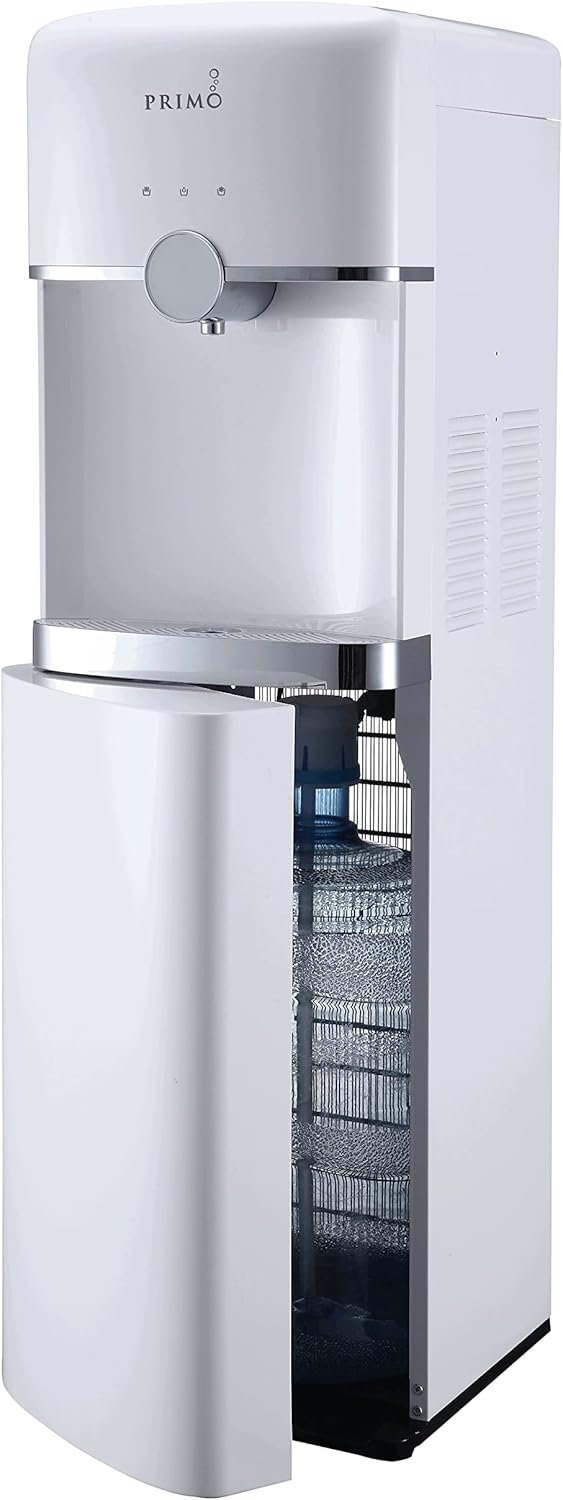 Primo Smart Touch Bottom-Loading Water Dispenser - 3 Temp (Hot-Cool-Cold) Water Cooler Water Dispenser for 5 Gallon Bottle, White, Touch Controls
