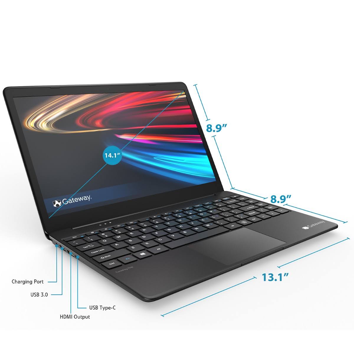 Gateway GWTN141-3BK Ultra Slim Notebook 14.1& FHD i3-1005G1 1.2GHz 4GB Ram 128GB SSD Win 10S Home Black