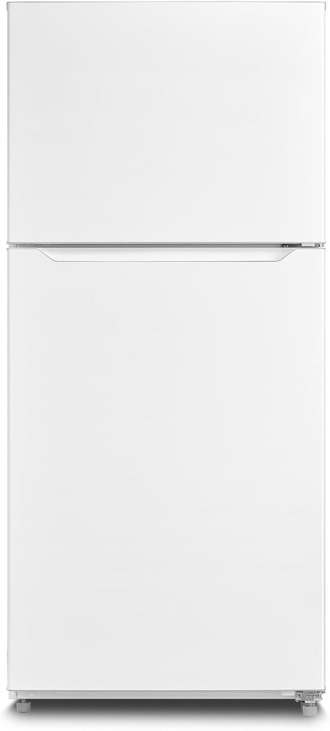 30" Top Freezer Refrigerator with 20.5 Cu.Ft Total Capacity, Freestanding 2- Door Fridge with 5.8 Cu.Ft Upright Freezer, Reversible Door, LED Light, Garage Ready, 110V, White