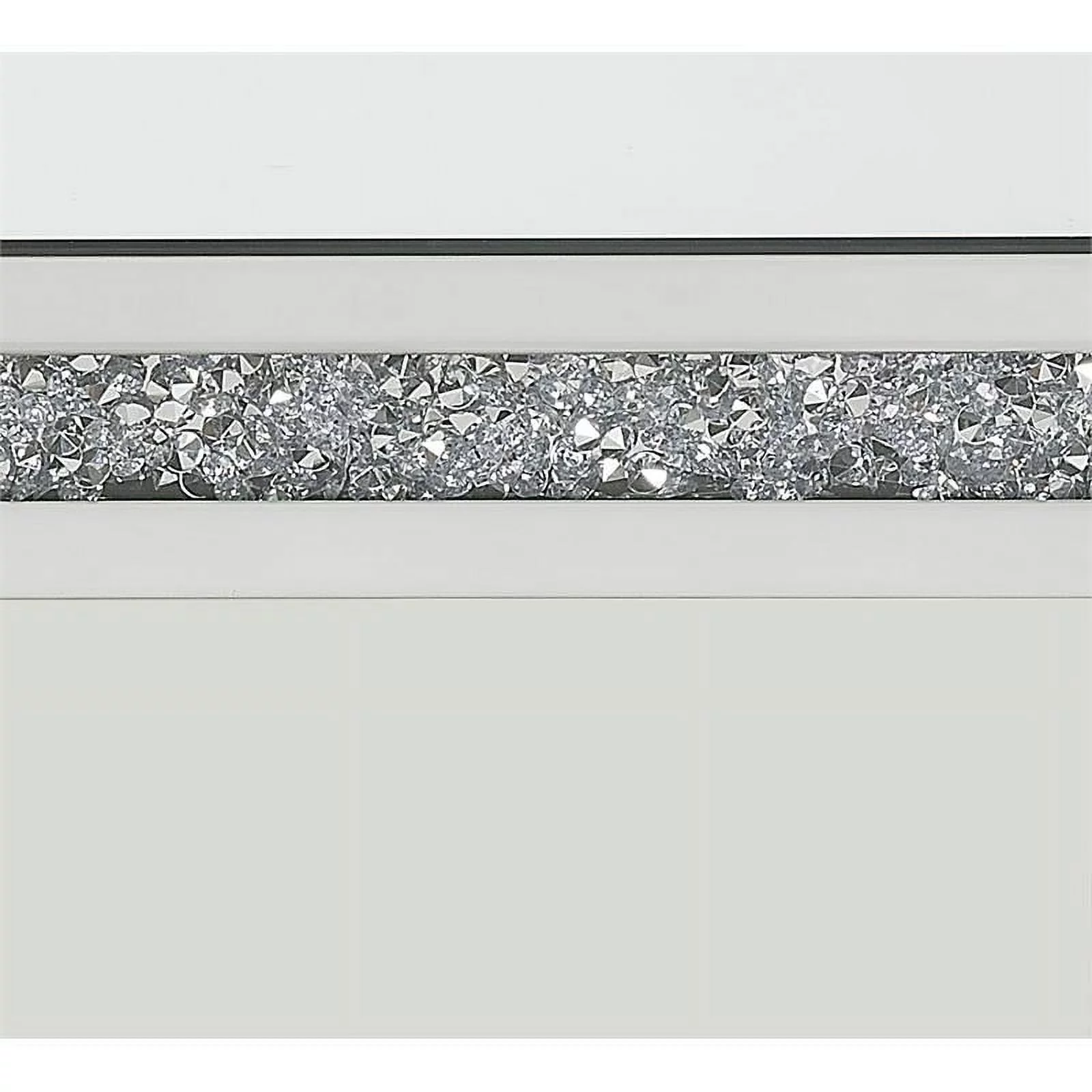 ACME Furniture Noralie Square Glass Coffee Table in Mirrored and Faux Diamonds