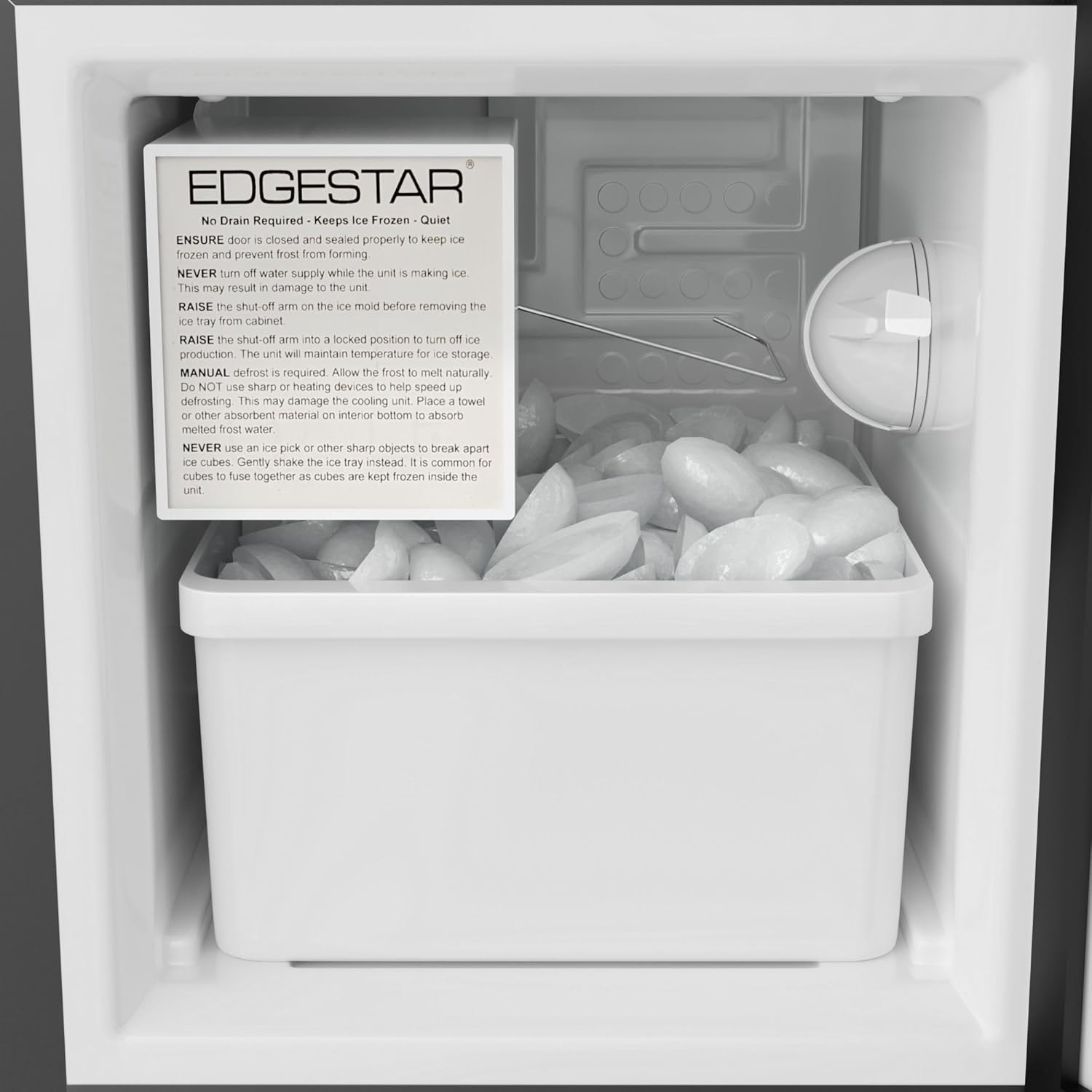 EdgeStar IB121 15 Inch Wide 12 Lbs. Capacity Built-in Ice Maker with 15 Lbs. Daily Ice Production - Stainless Steel