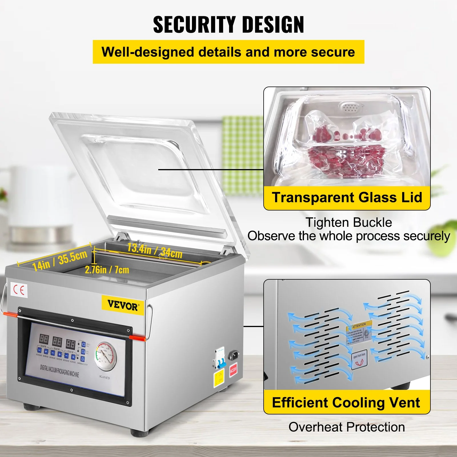 VEVOR DZ 260C Chamber Vacuum Sealer, 110V Kitchen Food Packaging Machine for Food
