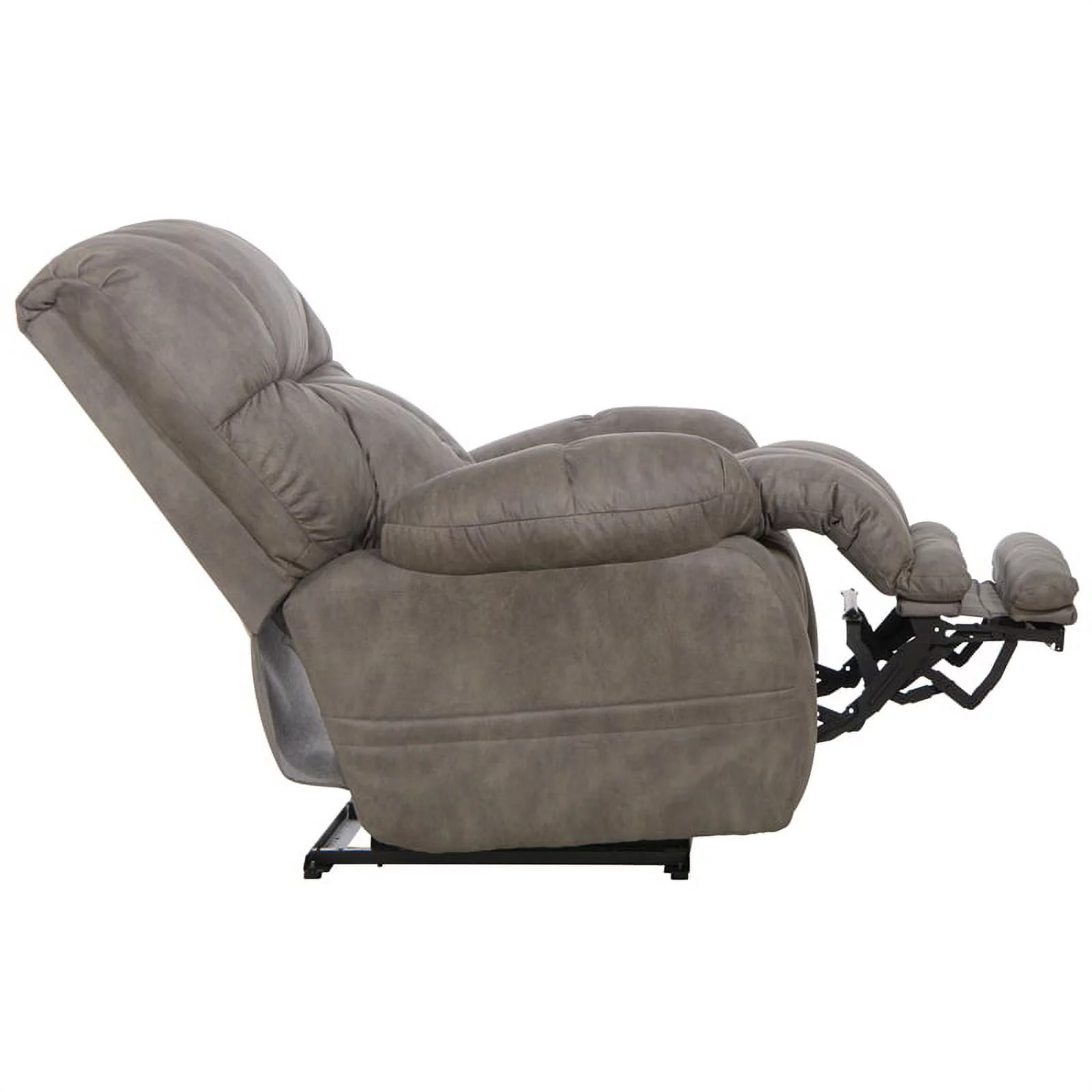 Catnapper Dixon Oversized Power Lay Flat Recliner in Gray Fabric