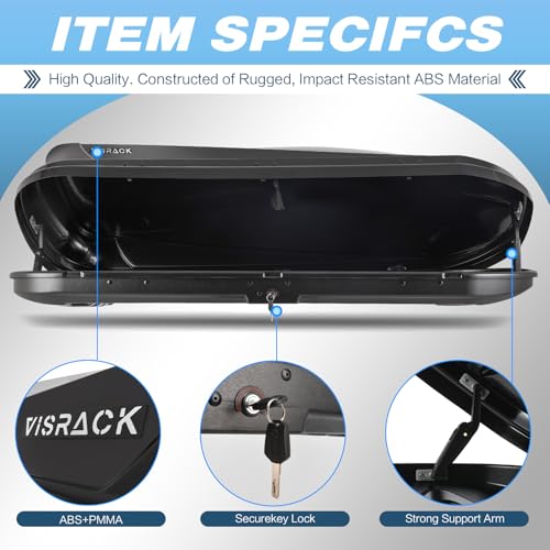 White Rooftop Cargo Box Carrier Large 21 Cubic Feet Car Top Mount Travel Luggage Storage,Dual Side Opening,Heavy Duty Waterproof Roof Storage Box Extra Keys,75.98" L x 31.5" W x 14.96" H