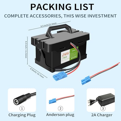 24V 12Ah Lithium Battery Replace Lead-Acid Battery 12FM7, for Dynacraft Realtree 24V UTVs Ride-On Cars & Toys - Lightweight & Long-Lasting