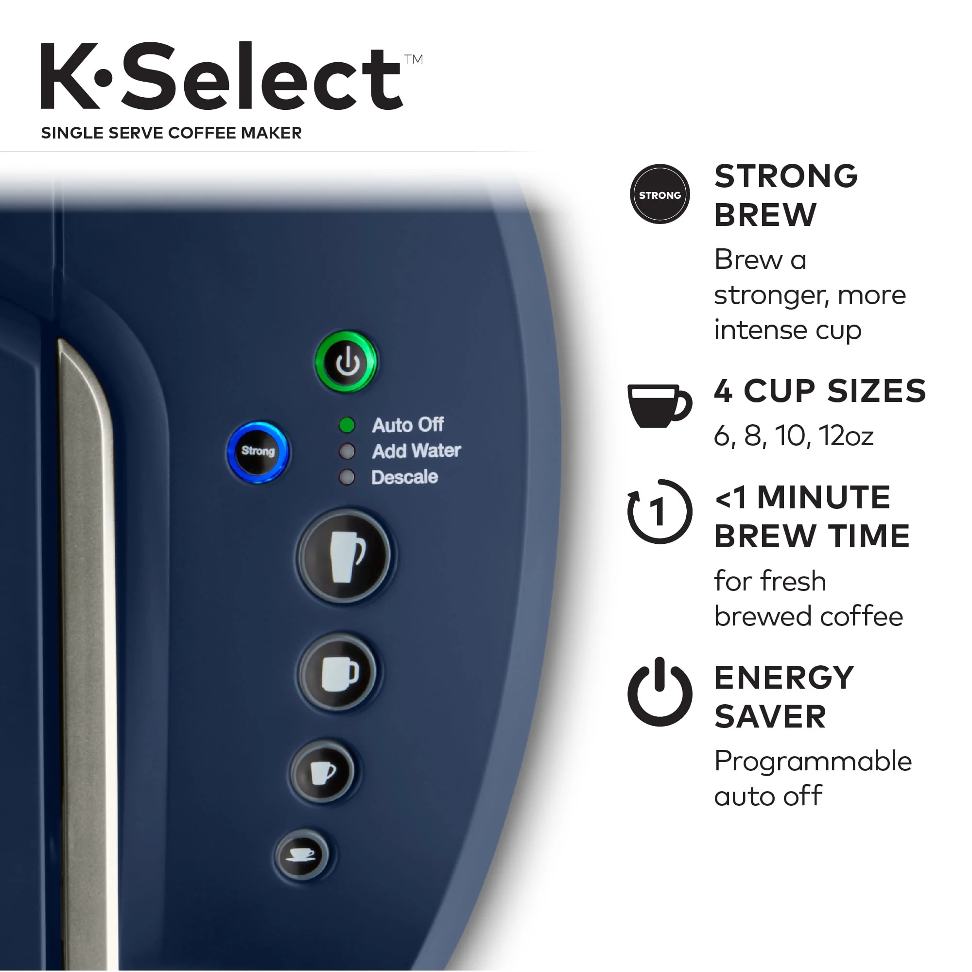 Keurig K-Select Single-Serve K-Cup Pod Coffee Maker, Matte White
