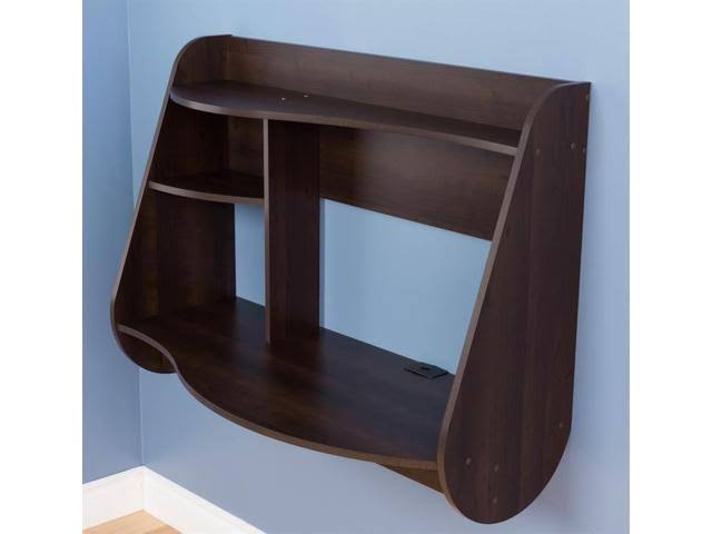 Prepac Kurv Floating Desk, Brown