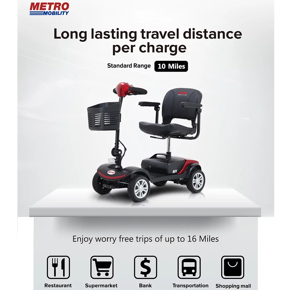 BTMWAY Mobility Scooter, 4 Wheels Electric Scooter for Seniors, Compact Folding Travel Mobility Scooters for Adult, Transformer Mobility Scooter with Swivel Seat, Front and Rear LED Light, Silver