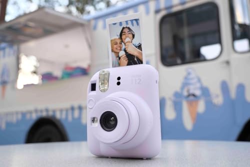 Fujifilm Instax Mini 12 Instant Camera Pastel Blue with 40 Sheets Fujifilm Instax Mini Film Bundle, Sunshine Photo Microfiber Cleaning Cloth Included