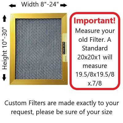 16x25x1 Carter | MERV 8 | Lifetime HVAC u0026 Furnace Air Filter | Washable Electrostatic | High Dust Holding Capacity, Gold