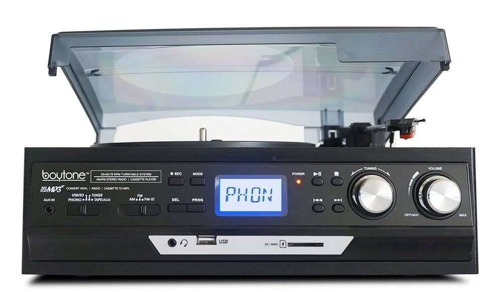 Boytone BT-37B-C Bluetooth 3-Speed Stereo Turntable, Wireless Connect