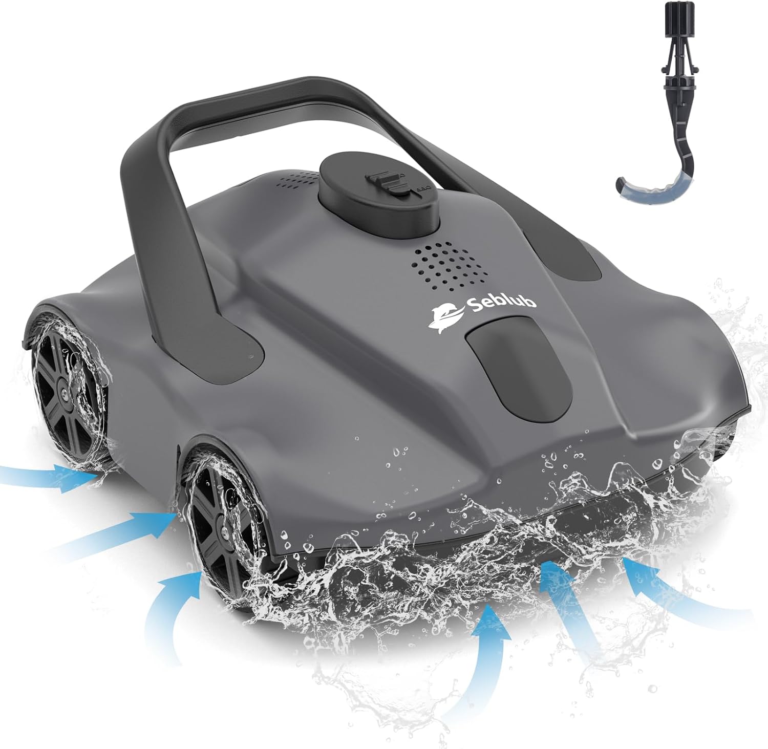 Pool Vacuum for Above Ground Pool - Cordless Design, Dual Powerful Suction Ports, 130 Mins Lasting, 1076 Sq.Ft Coverage, Automatic Cleaning & Parking, Seblub Robotic Pool Cleaner for Inground Pools