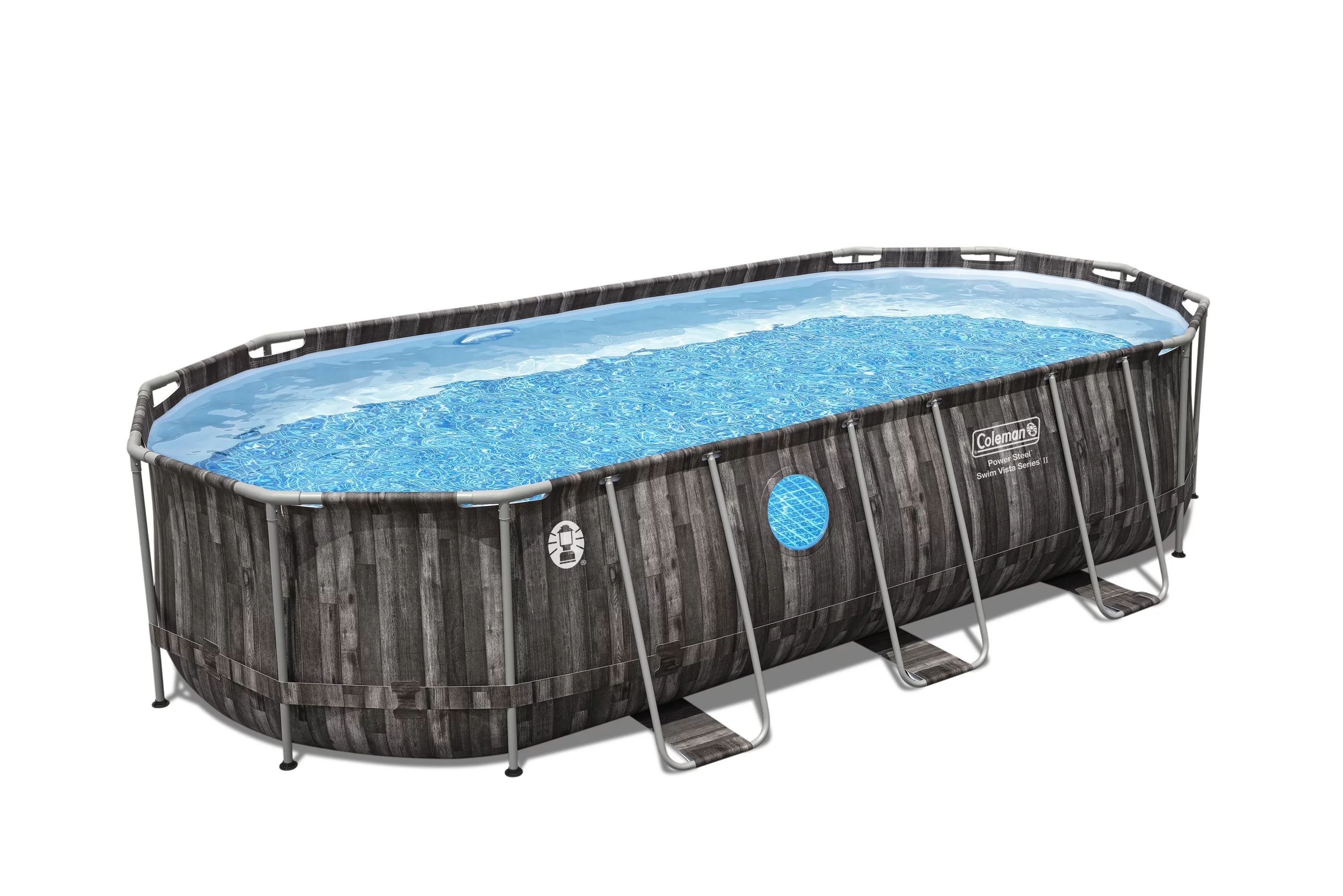 Coleman Power Steel Swim Vista Series II 20' x 10' x 48" Oval Metal Frame Above Ground Pool Set