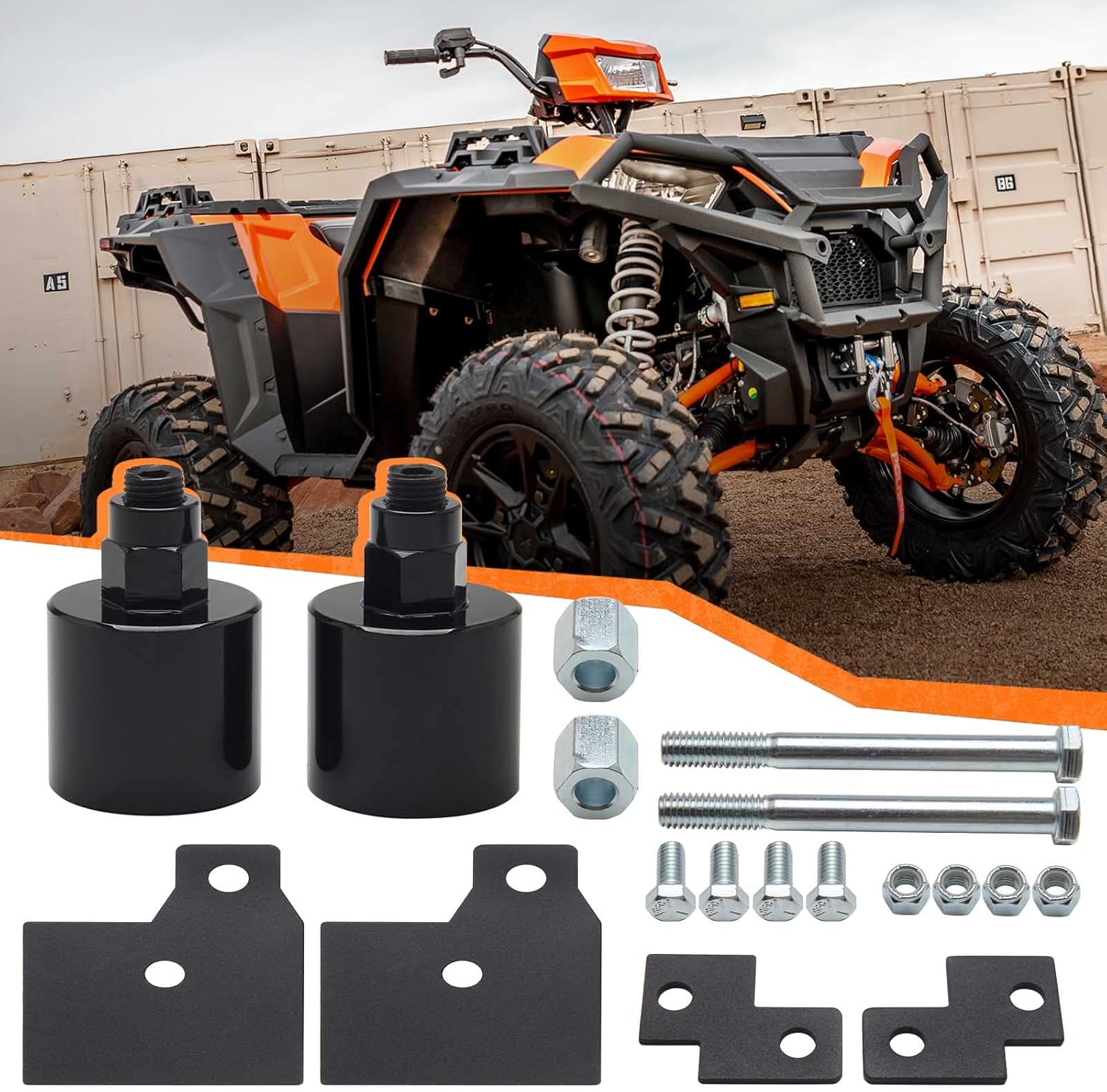 Somusen ATV Suspension 4 inch Lift Kit Front & Rear Compatible with Most of 2000-2021 Polaris Sportsman 500 600 700 800 Pack of 2