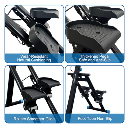 Stair Stepper for Home Vertical Climber, Foldable Full Body Exercise Aerobic Climbing Machines, Mountaineering Fitness Equipment with Adjustable Handles